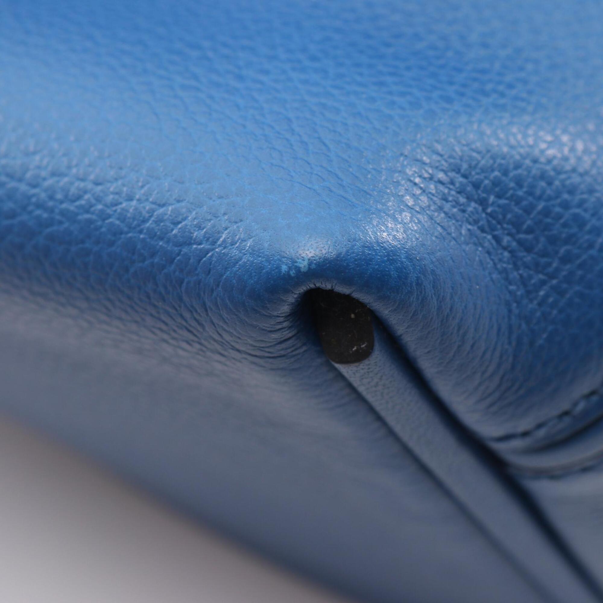 Hermes Blue Brown Swift Leather Evercalf Leather Handbag (Pre-Owned)