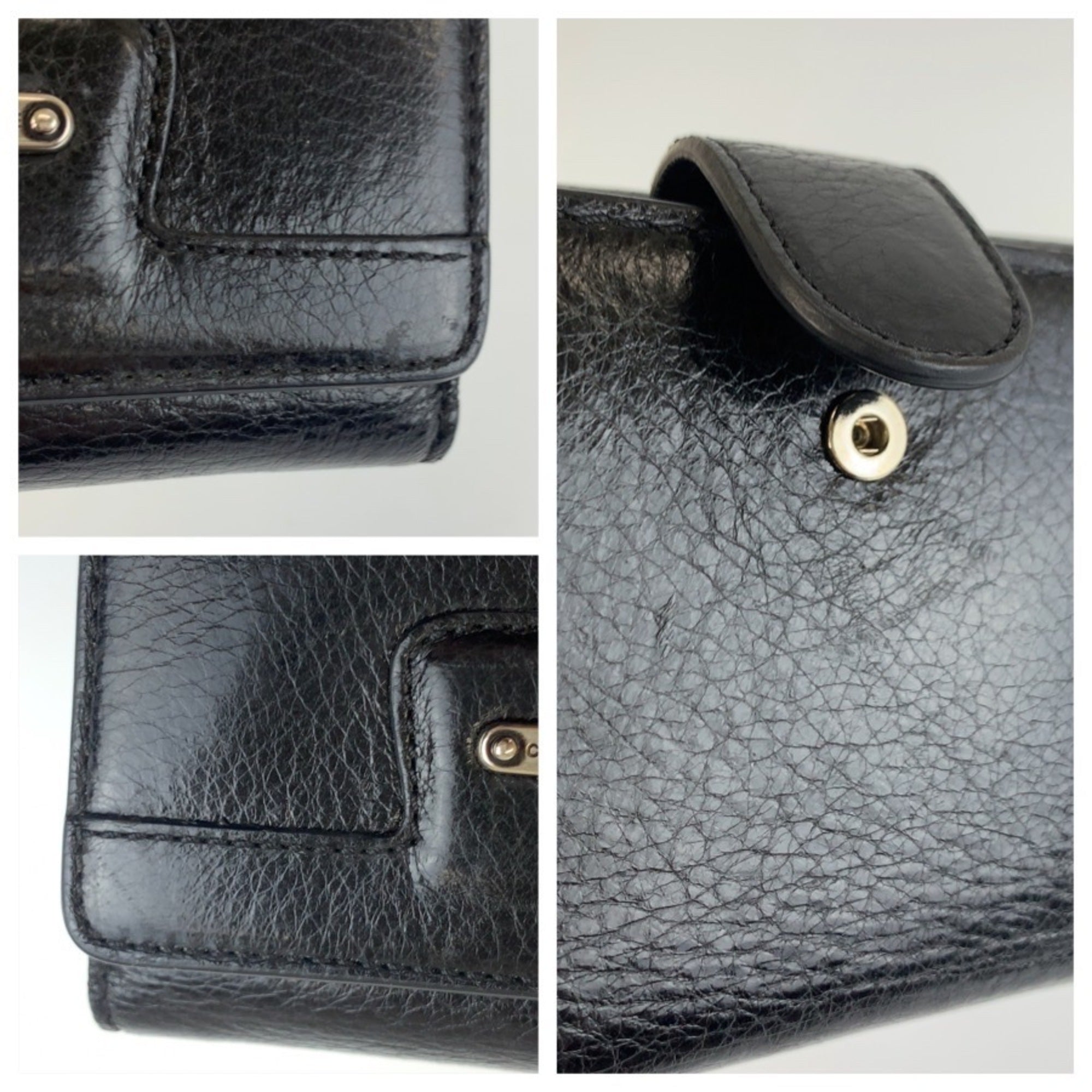 Celine Black Leather Wallet (Bi-Fold) (Pre-Owned)