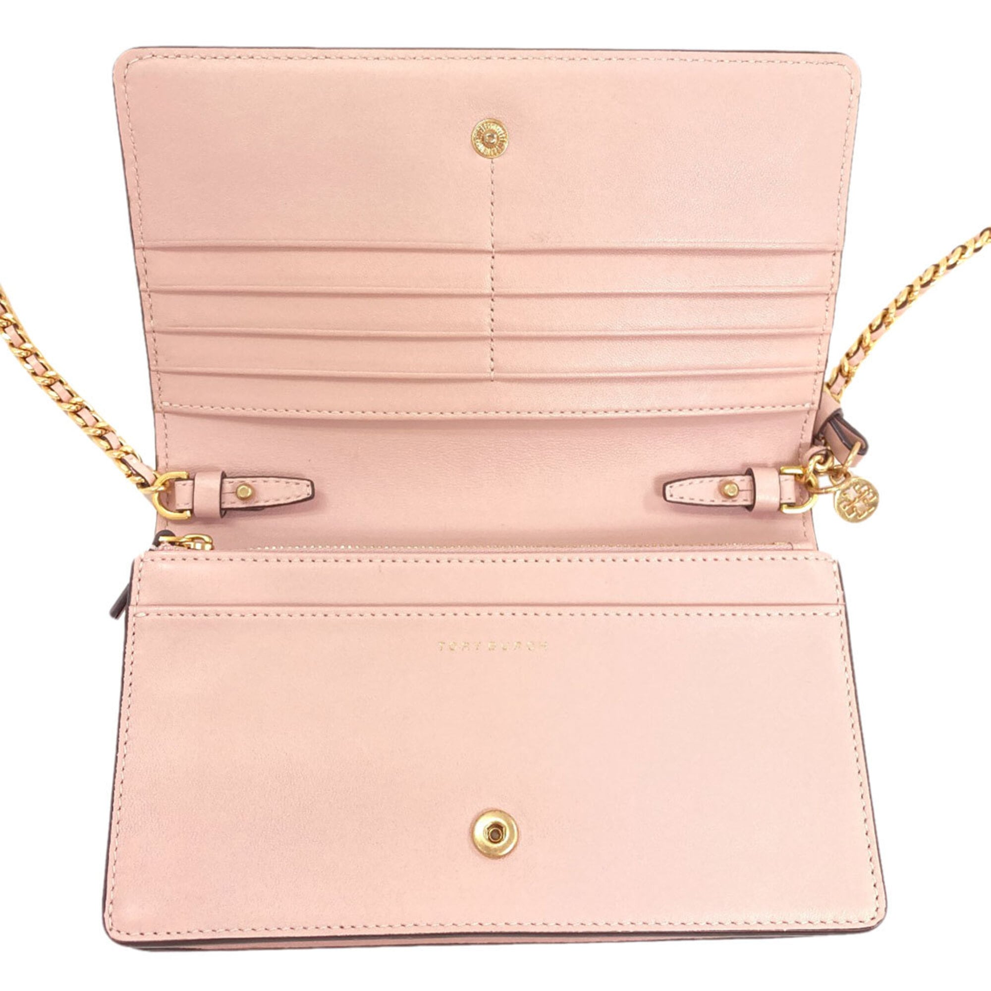Tory Burch Pink Leather Chain/Shoulder Wallet (Pre-Owned)