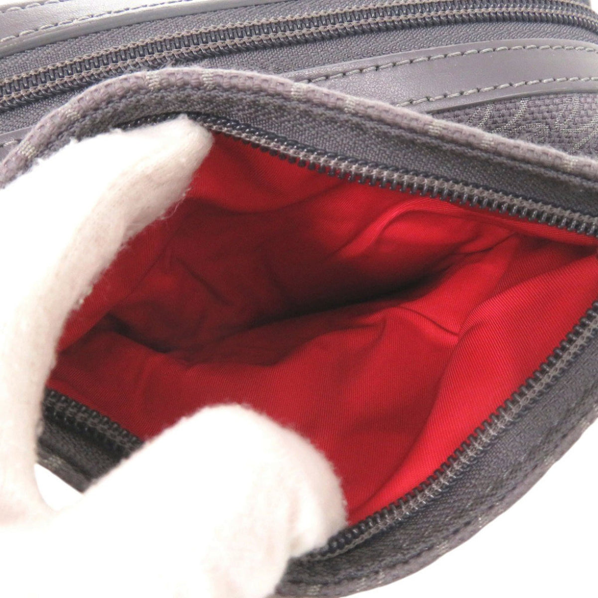 Christian Louboutin Gray Canvas Leather Shoulder Bag (Pre-Owned)