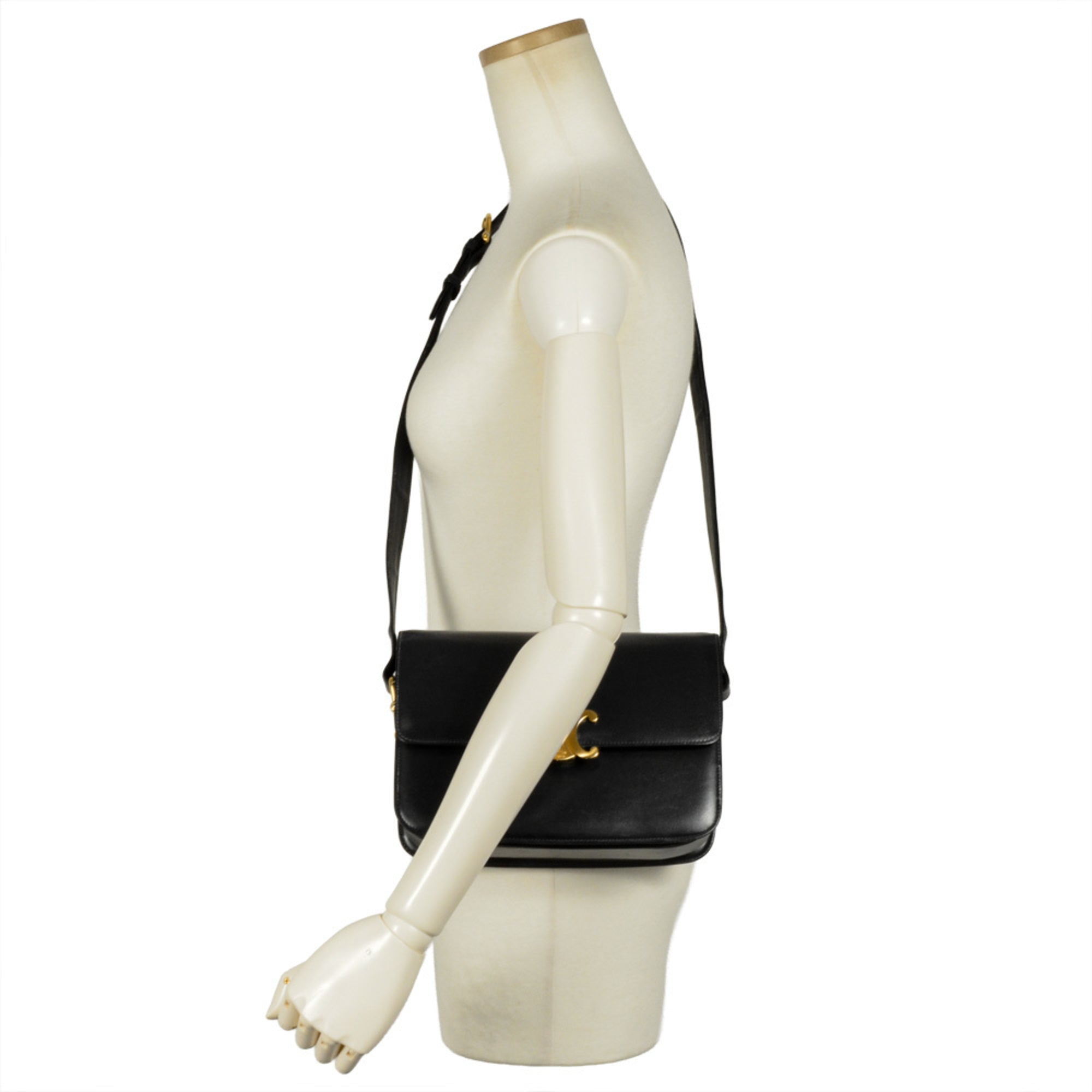 Celine Navy Leather Shoulder Bag (Pre-Owned)