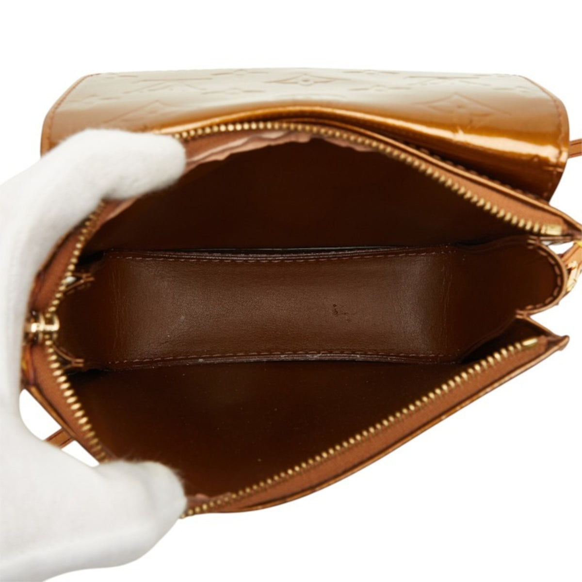 Louis Vuitton Bronze Brown Patent Leather Shoulder Bag (Pre-Owned)