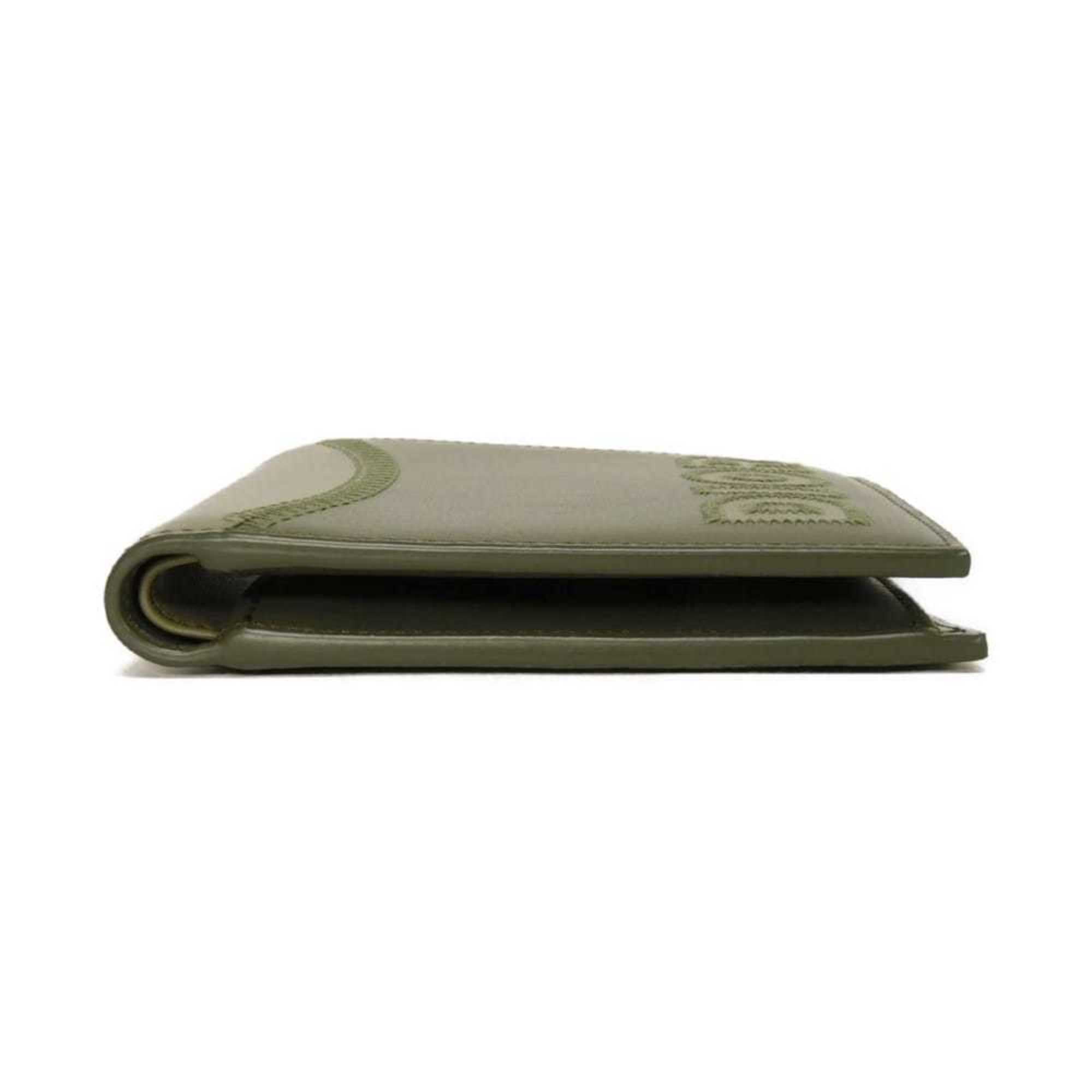 Christian Dior Khaki Leather Wallet (Bi-Fold) (Pre-Owned)