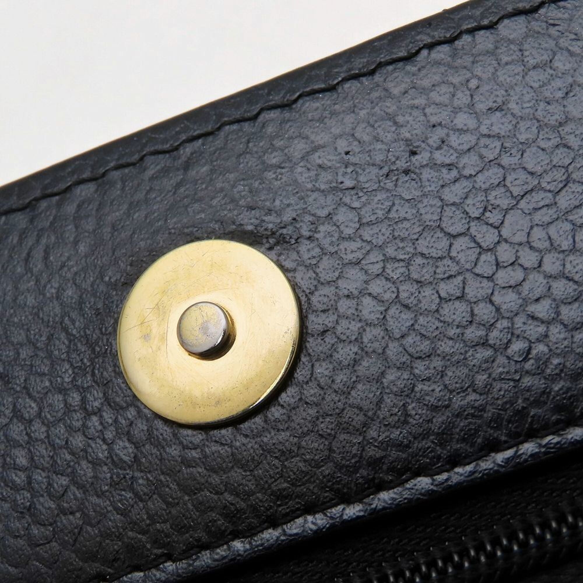 Chanel Black Grained Calfskin Chain/Shoulder Wallet (Pre-Owned)