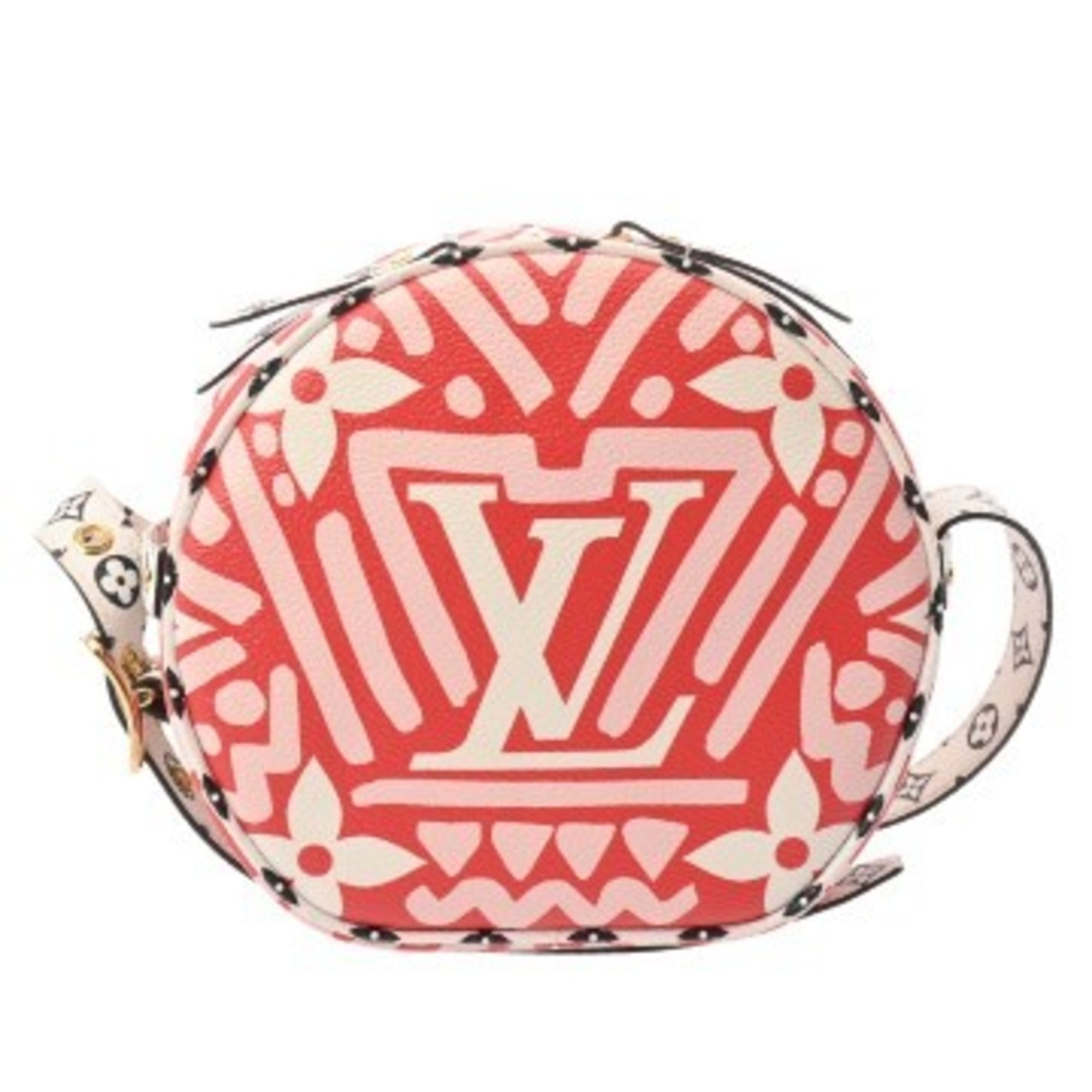 Louis Vuitton Pink Red Color White Leather Shoulder Bag (Pre-Owned)