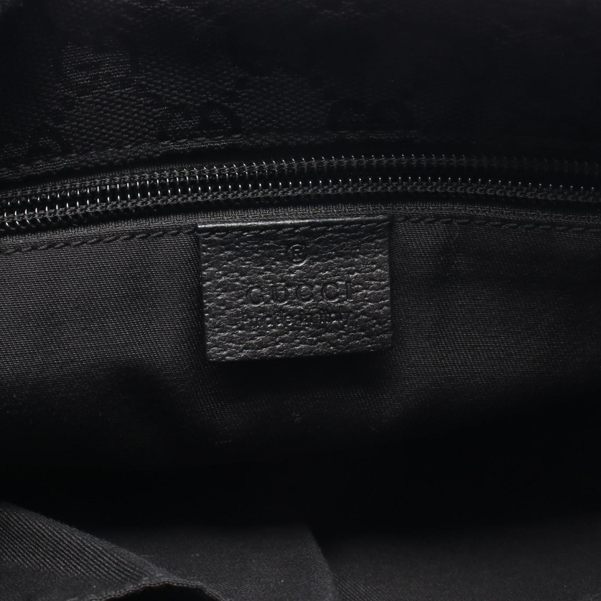 Gucci Sherry Line Black Gg Canvas Shoulder Bag (Pre-Owned)