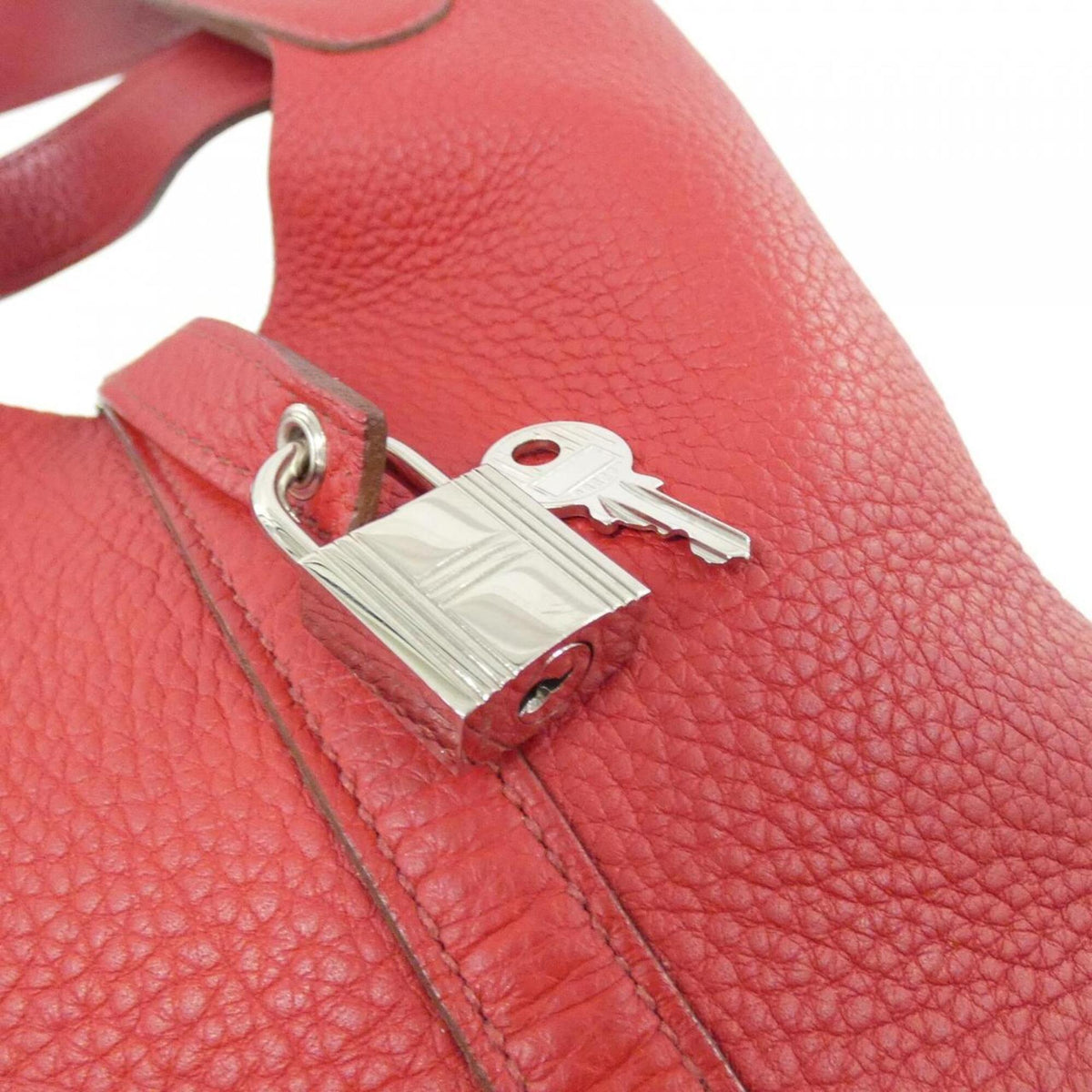 Hermes Rouge Garance Taurillon Clemence Leather Handbag (Pre-Owned)