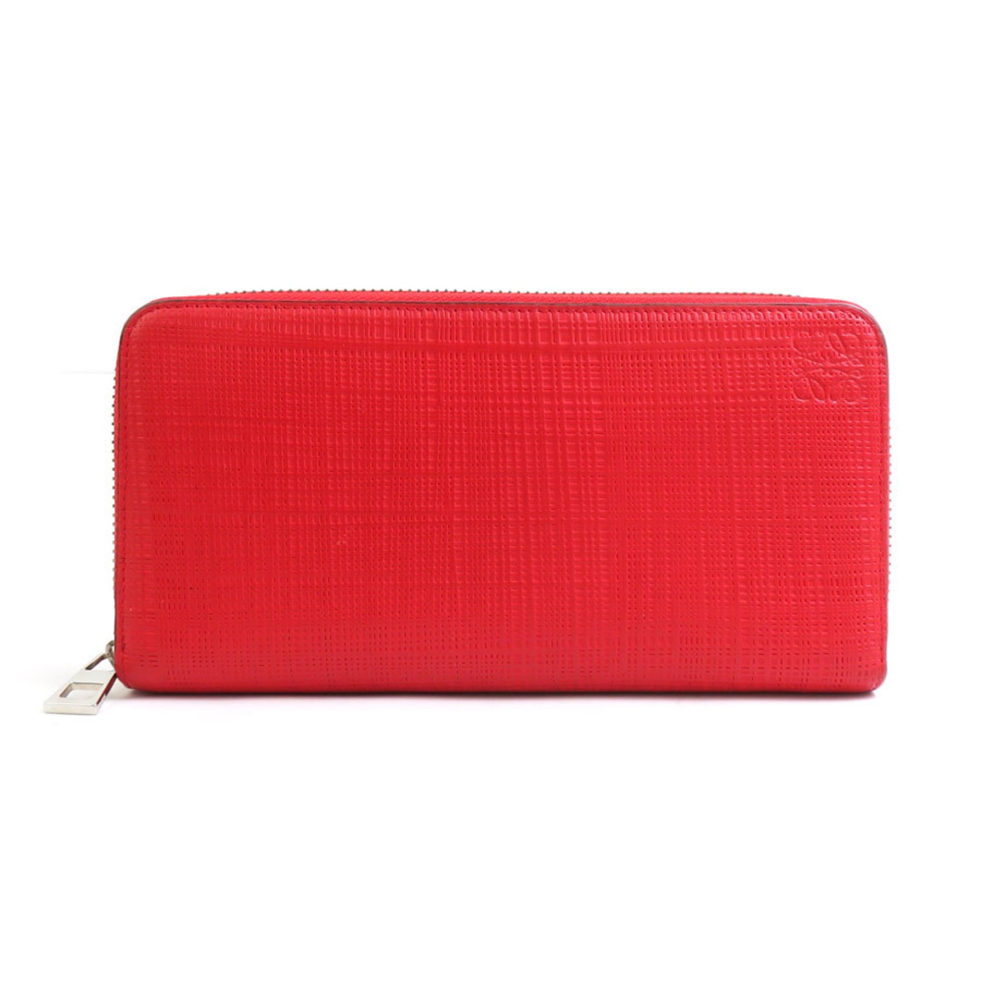 Loewe Red Color Leather Long Wallet (Bi-Fold) (Pre-Owned)