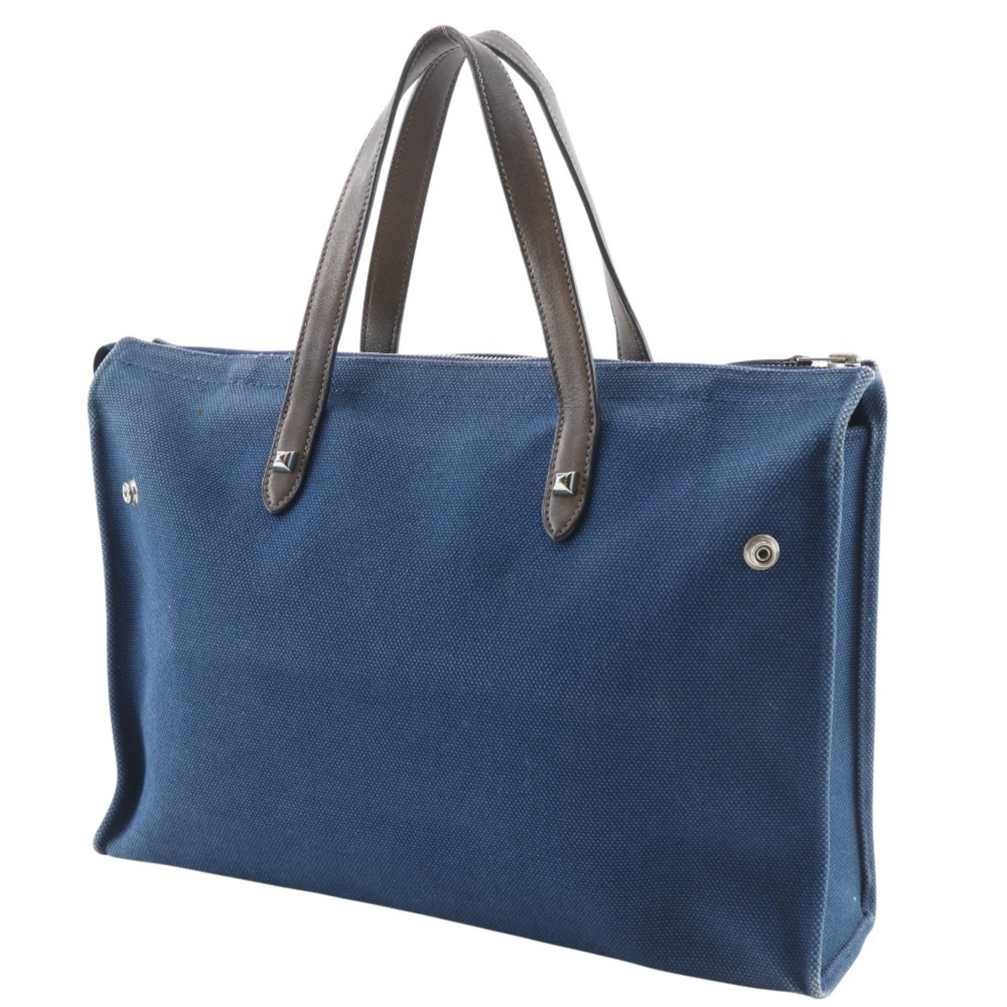 Hermes Navy Canvas Handbag (Pre-Owned)