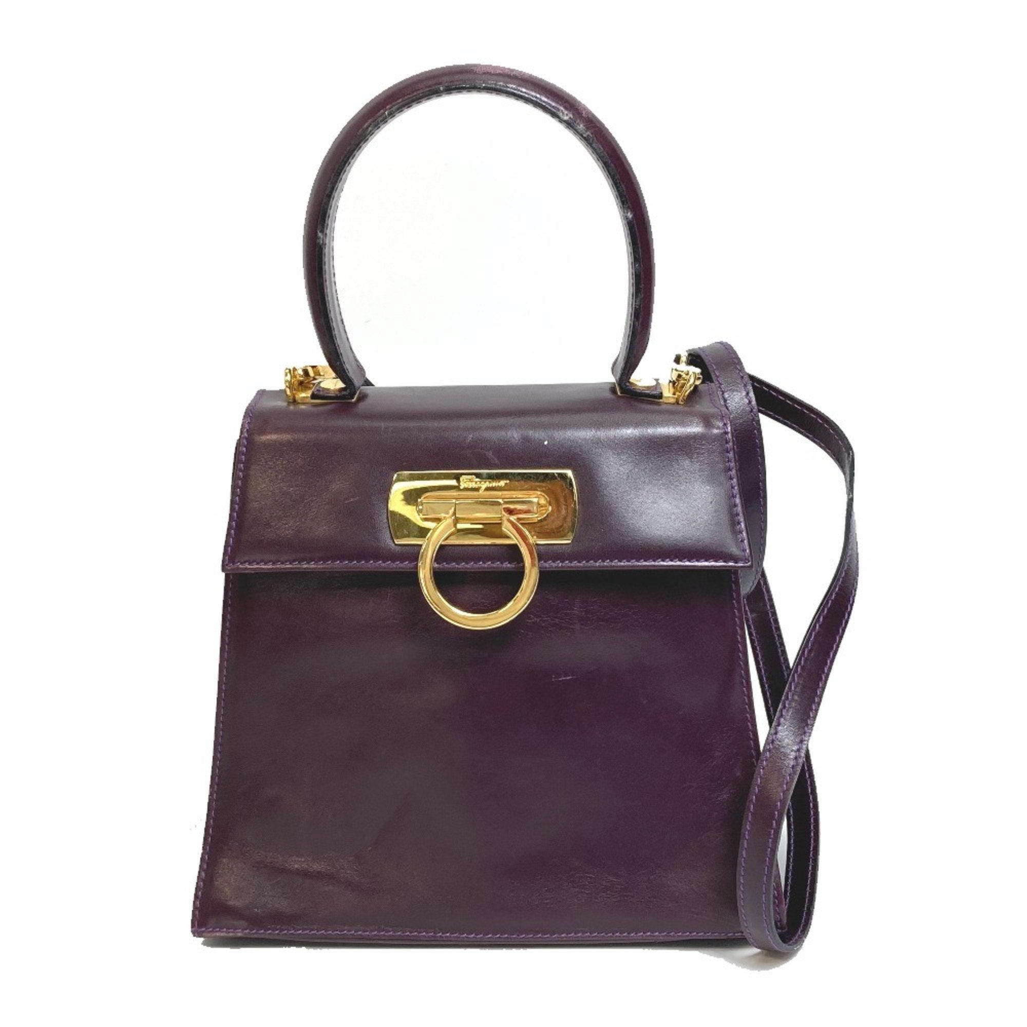 Salvatore Ferragamo Purple Leather Handbag (Pre-Owned)