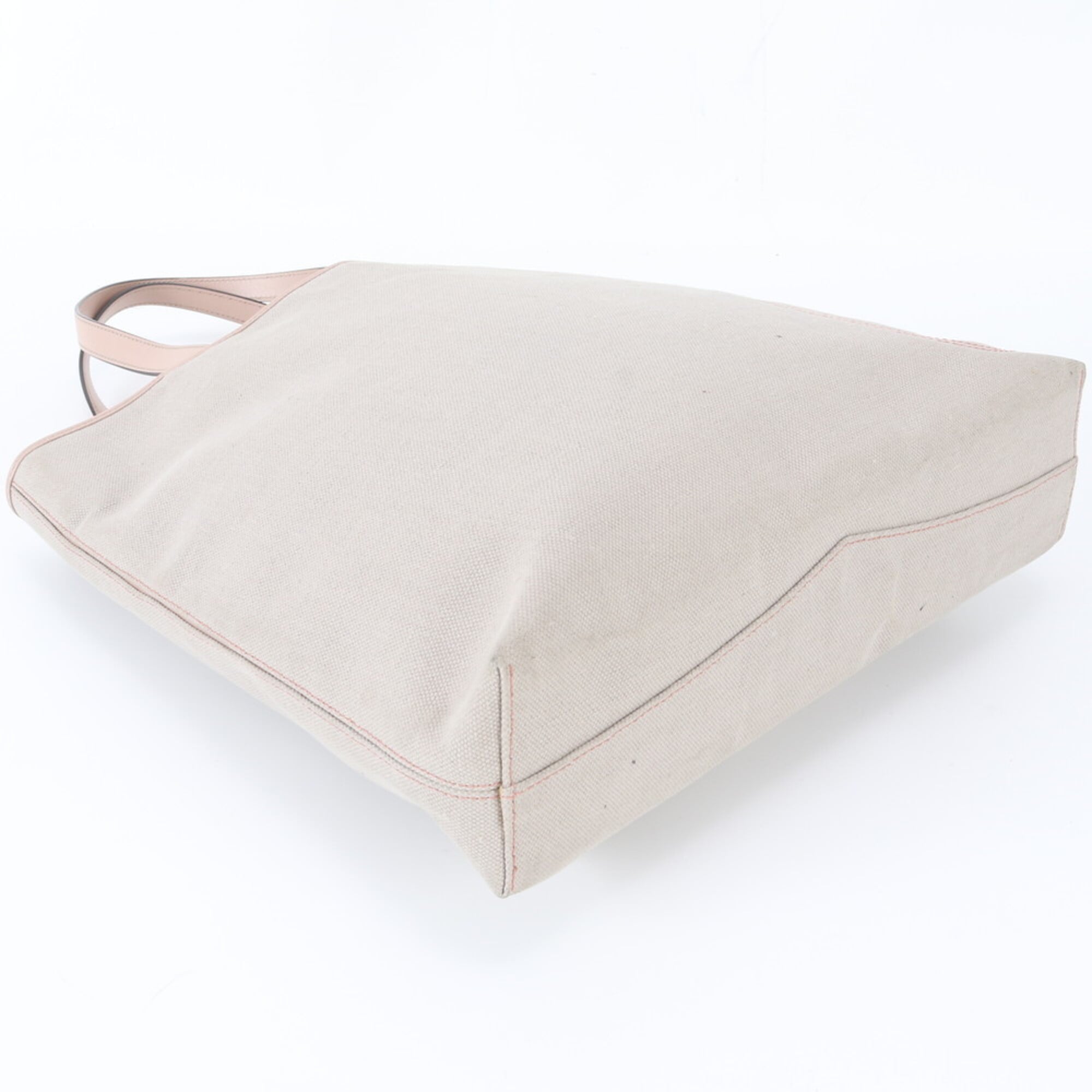 Cartier Must Beige Pink Leather Canvas Handbag Tote Bag (Pre-Owned)