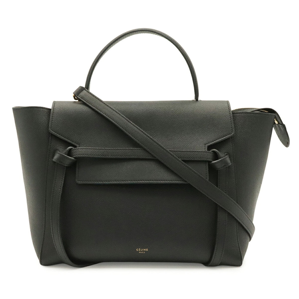 Celine Black Leather Handbag Shoulder Bag Tote Bag (Pre-Owned)