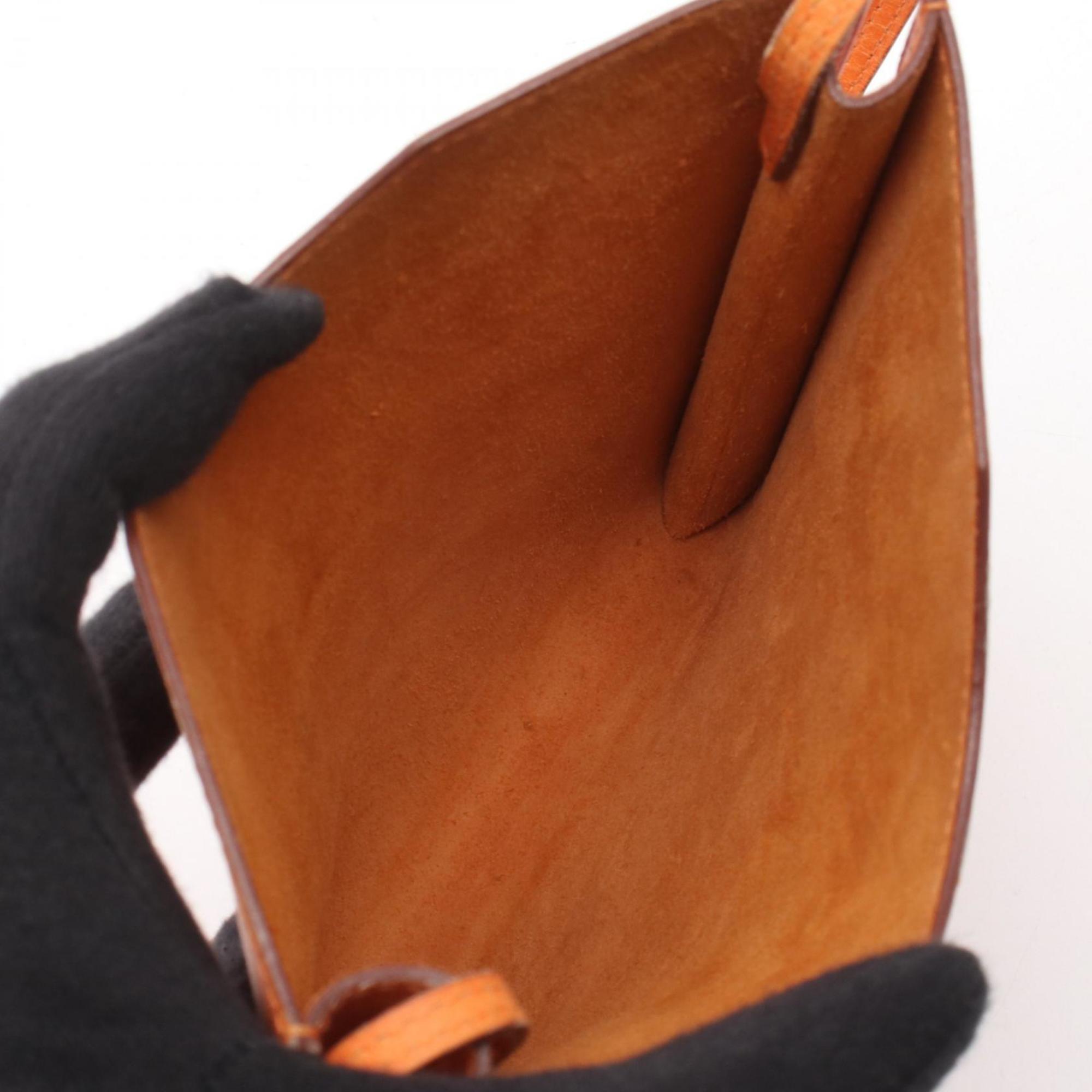 Hermes Orange Tadelakt Leather Leather Shoulder Bag (Pre-Owned)