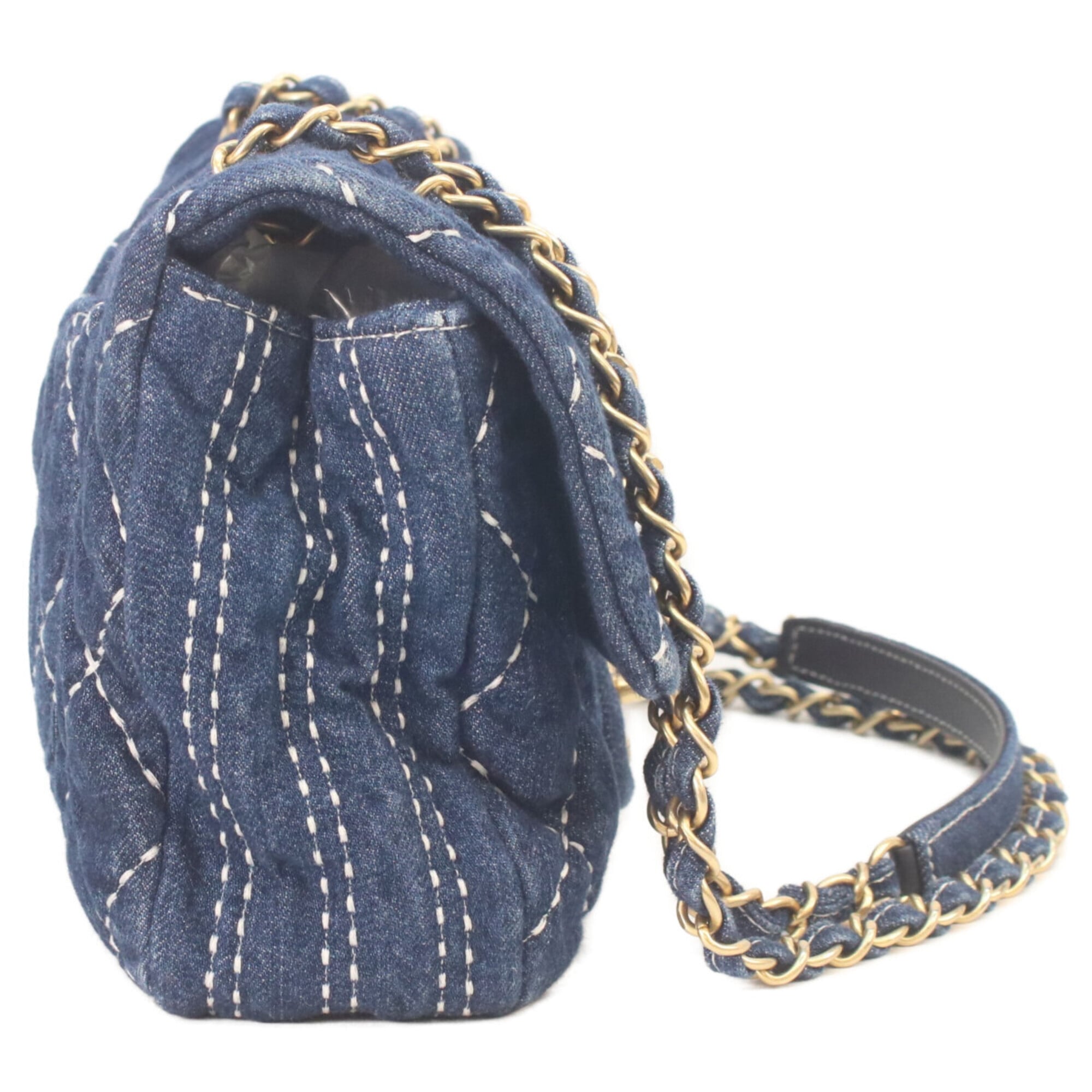 Chanel Gold Denim Shoulder Bag (Pre-Owned)