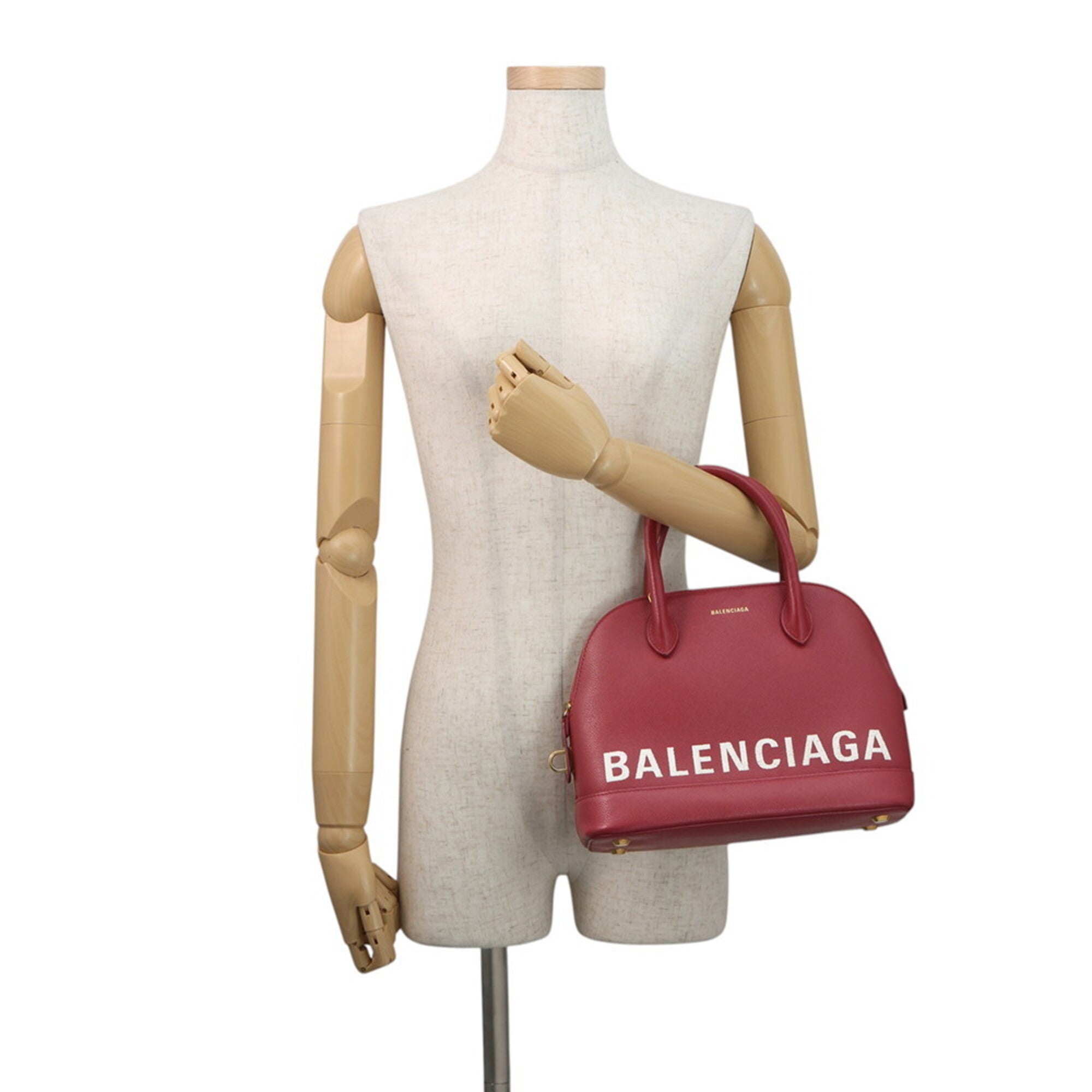 Balenciaga Red Color Leather Handbag Shoulder Bag (Pre-Owned)