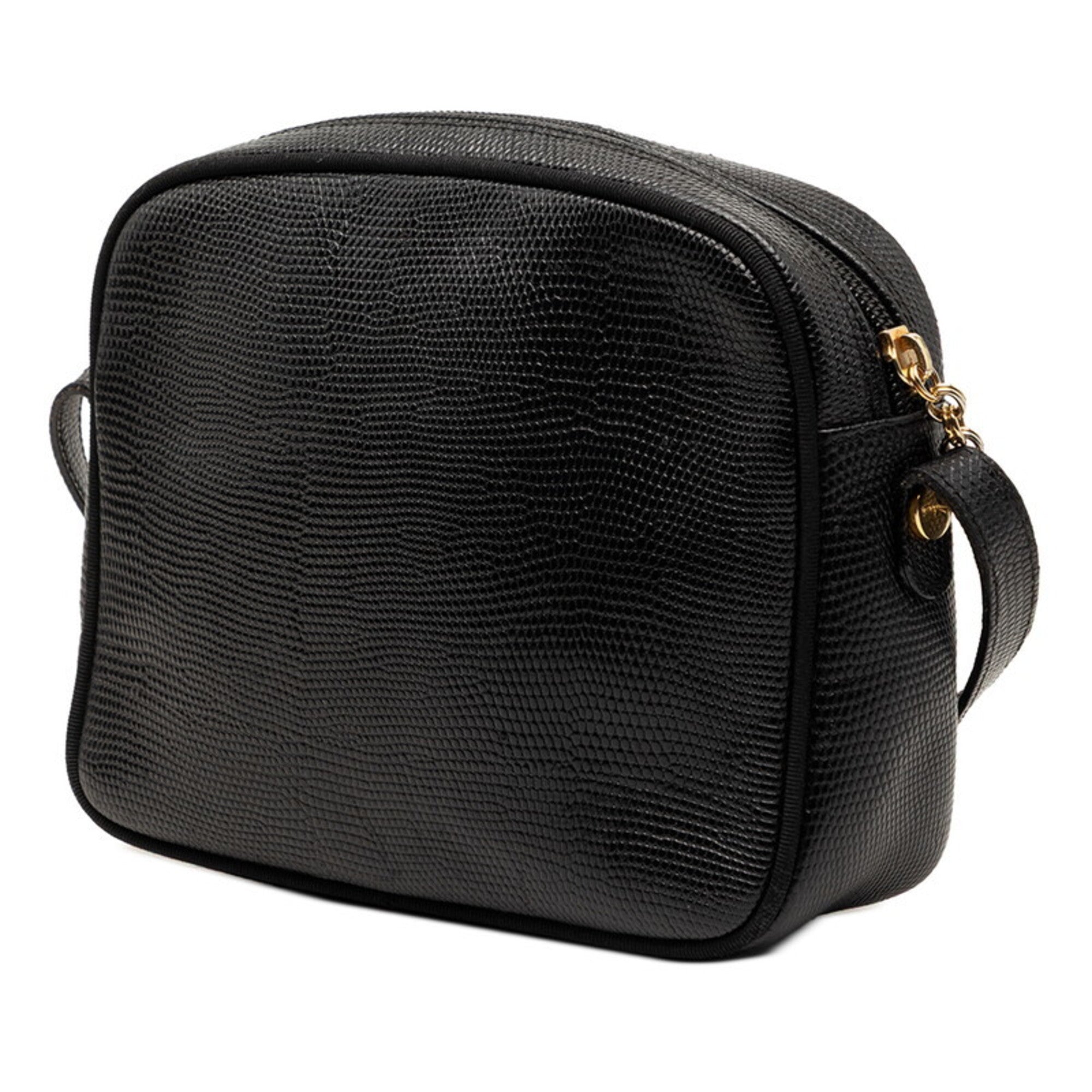 Salvatore Ferragamo Black Leather Shoulder Bag (Pre-Owned)