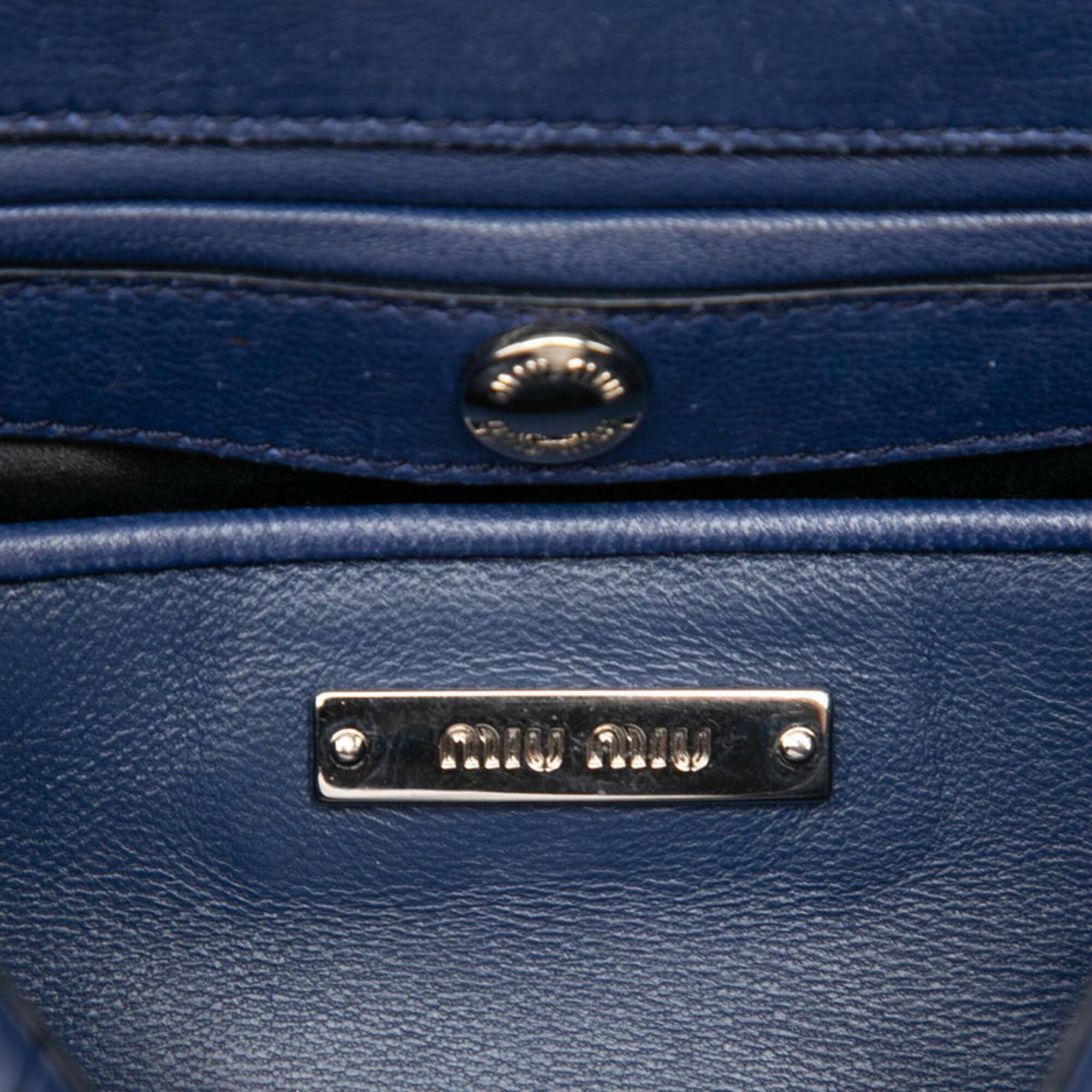 Miu Miu Blue Leather Handbag Shoulder Bag (Pre-Owned)