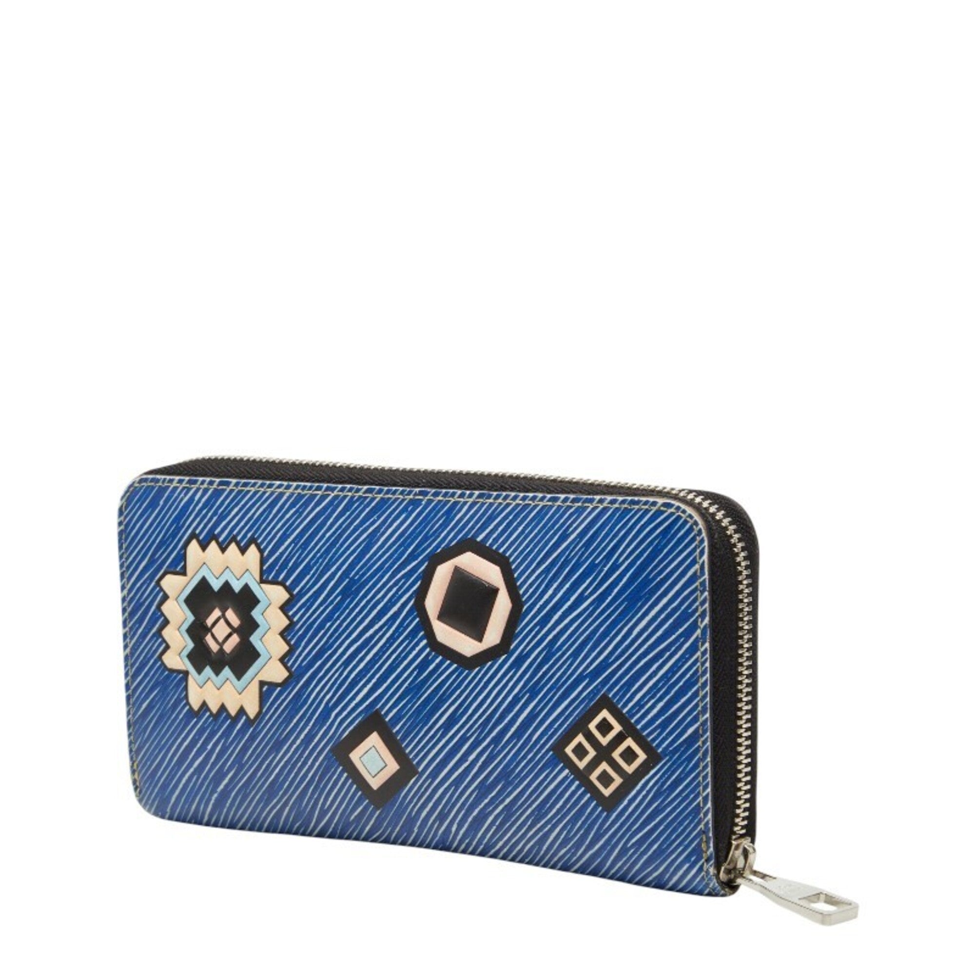 Louis Vuitton Blue Leather Long Wallet (Bi-Fold) (Pre-Owned)