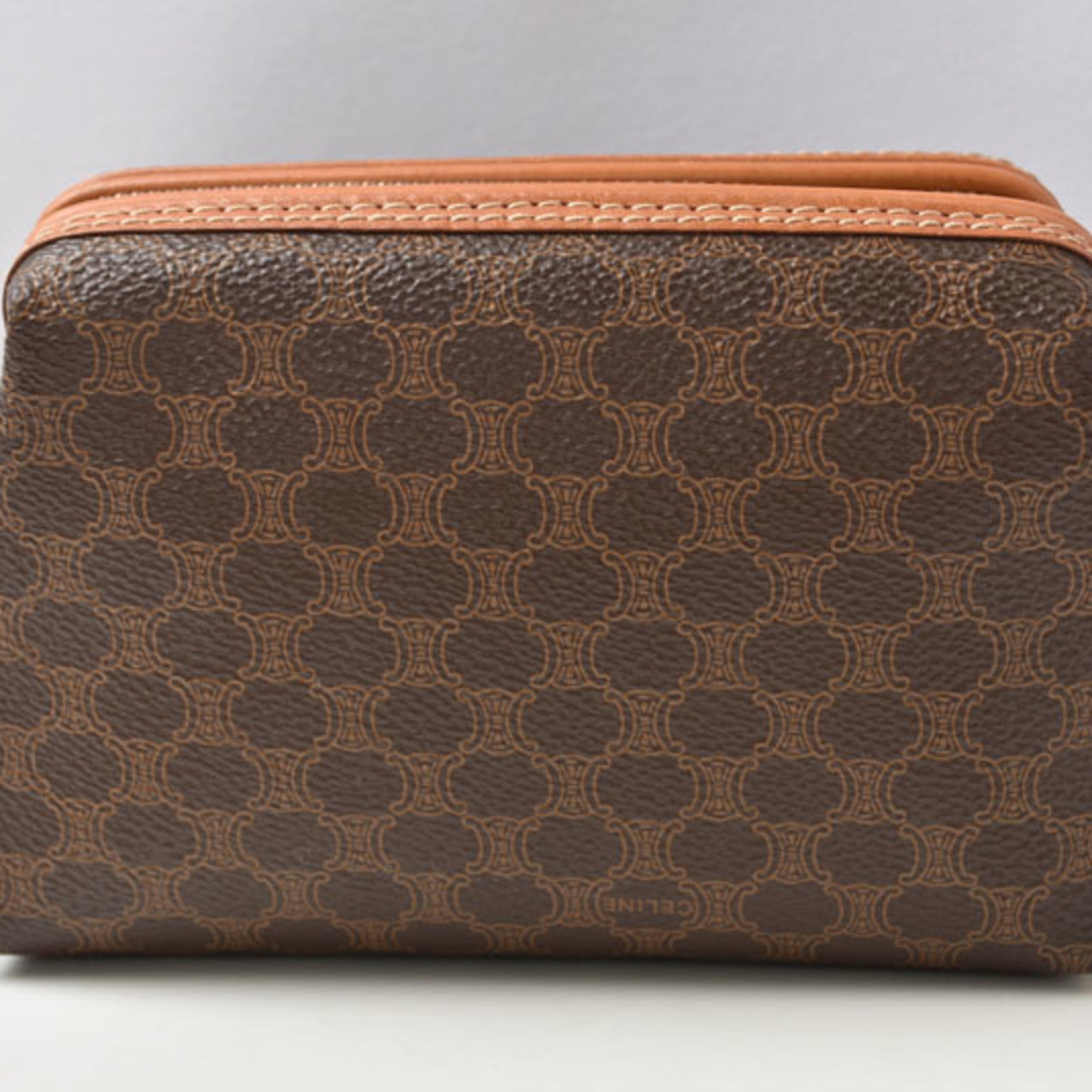 Celine Macadam Dark Brown Pvc Pouch (Pre-Owned)