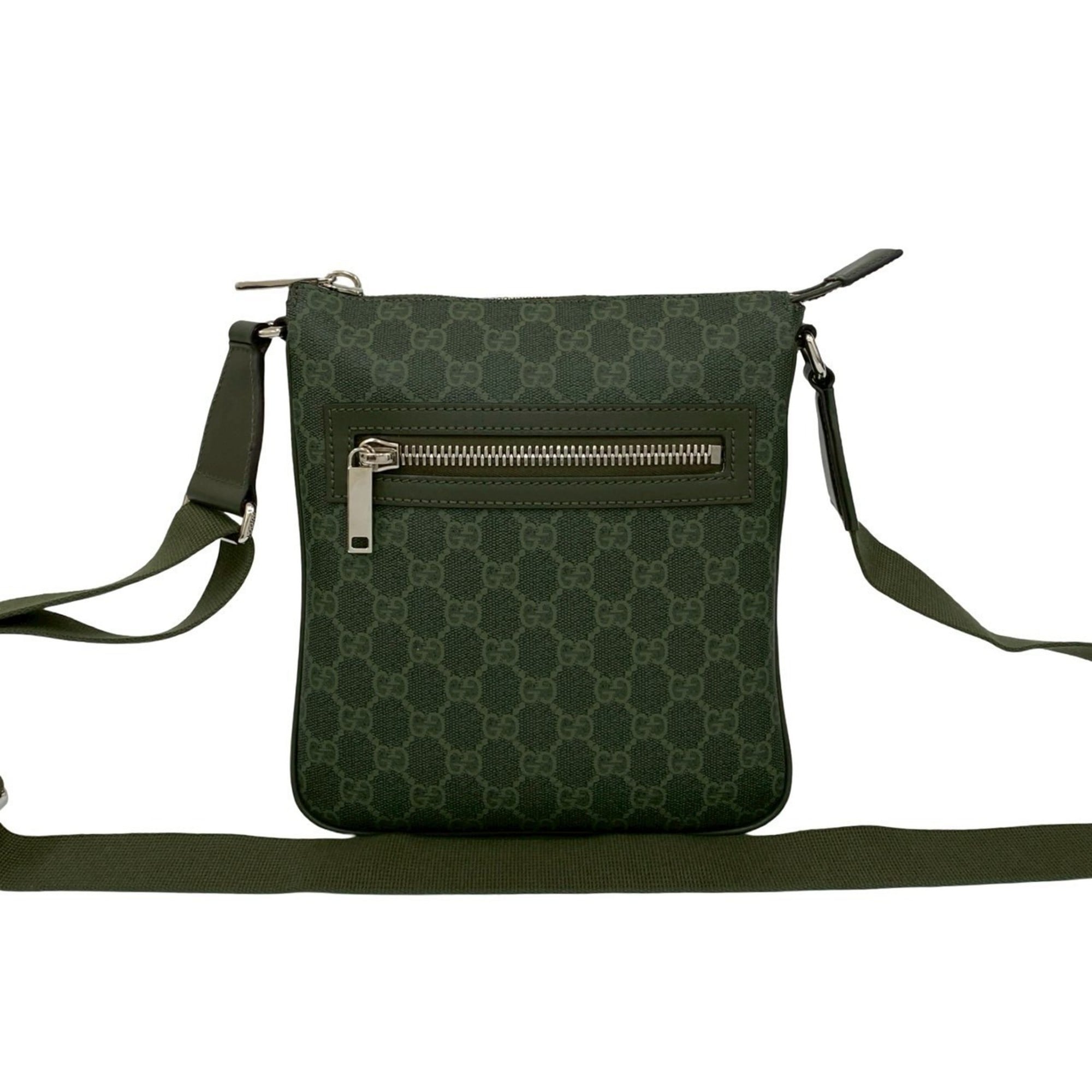 Gucci Green Pvc Leather Messenger Bag Shoulder Bag (Pre-Owned)