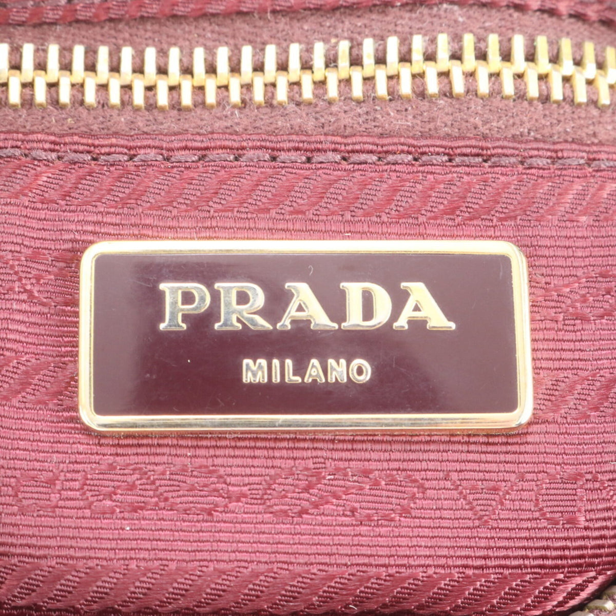 Prada Red Color Wine Leather Nylon Crossbody Bag Shoulder Bag (Pre-Owned)