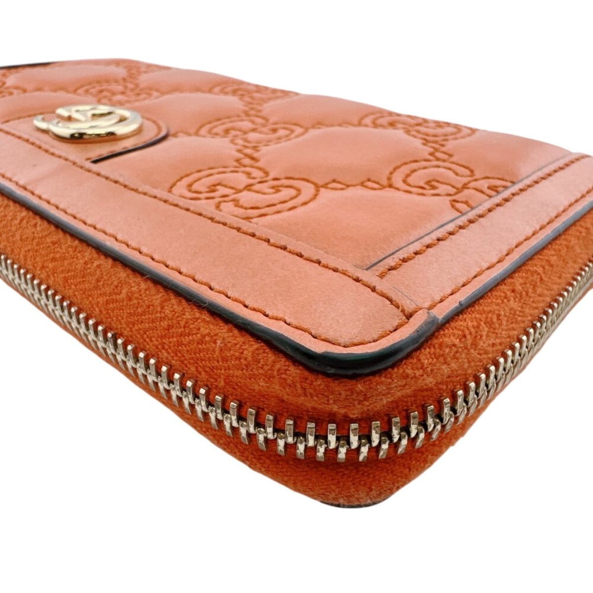 Gucci Orange Leather Long Wallet (Bi-Fold) (Pre-Owned)