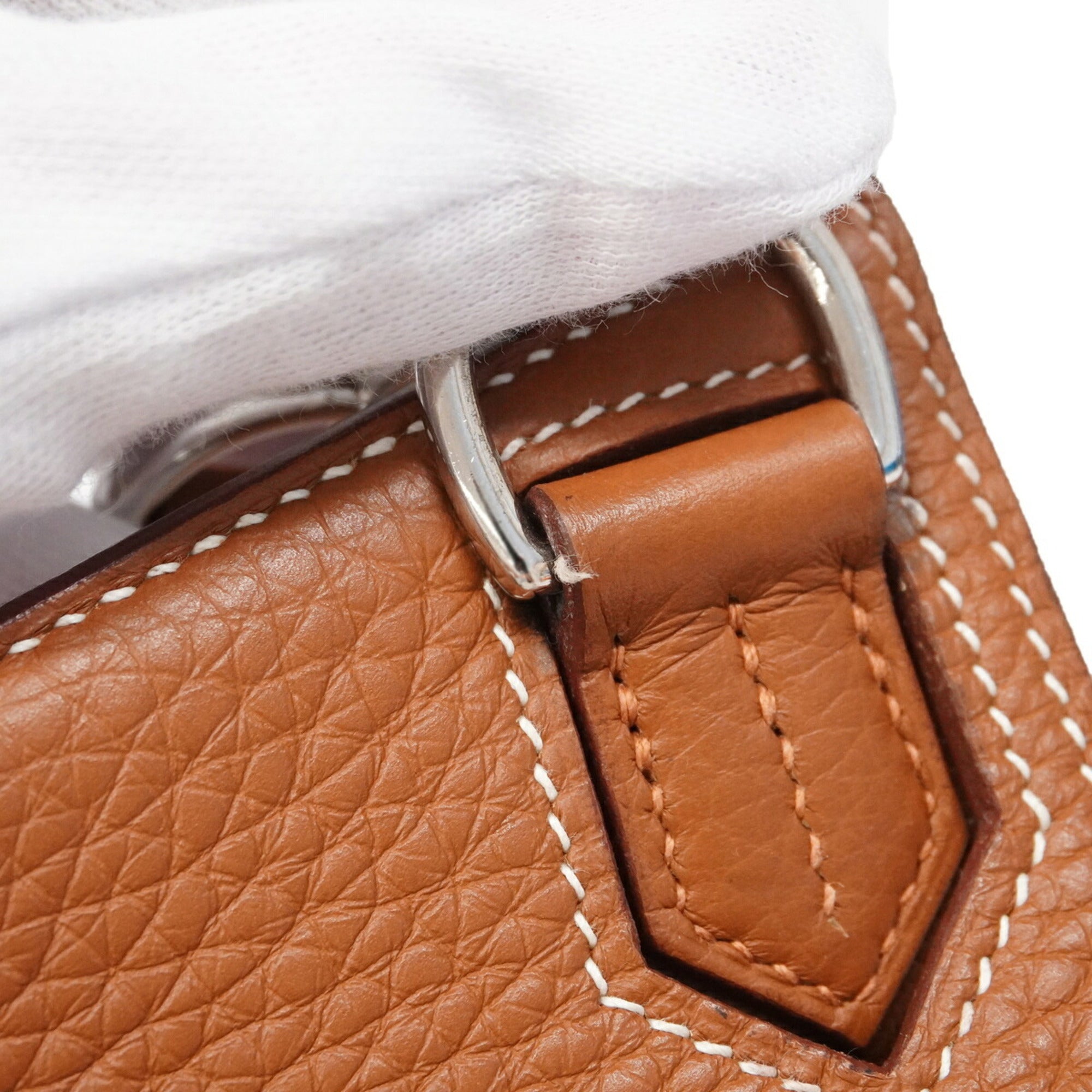 Hermes Gold Taurillon Clemence Leather Shoulder Bag (Pre-Owned)
