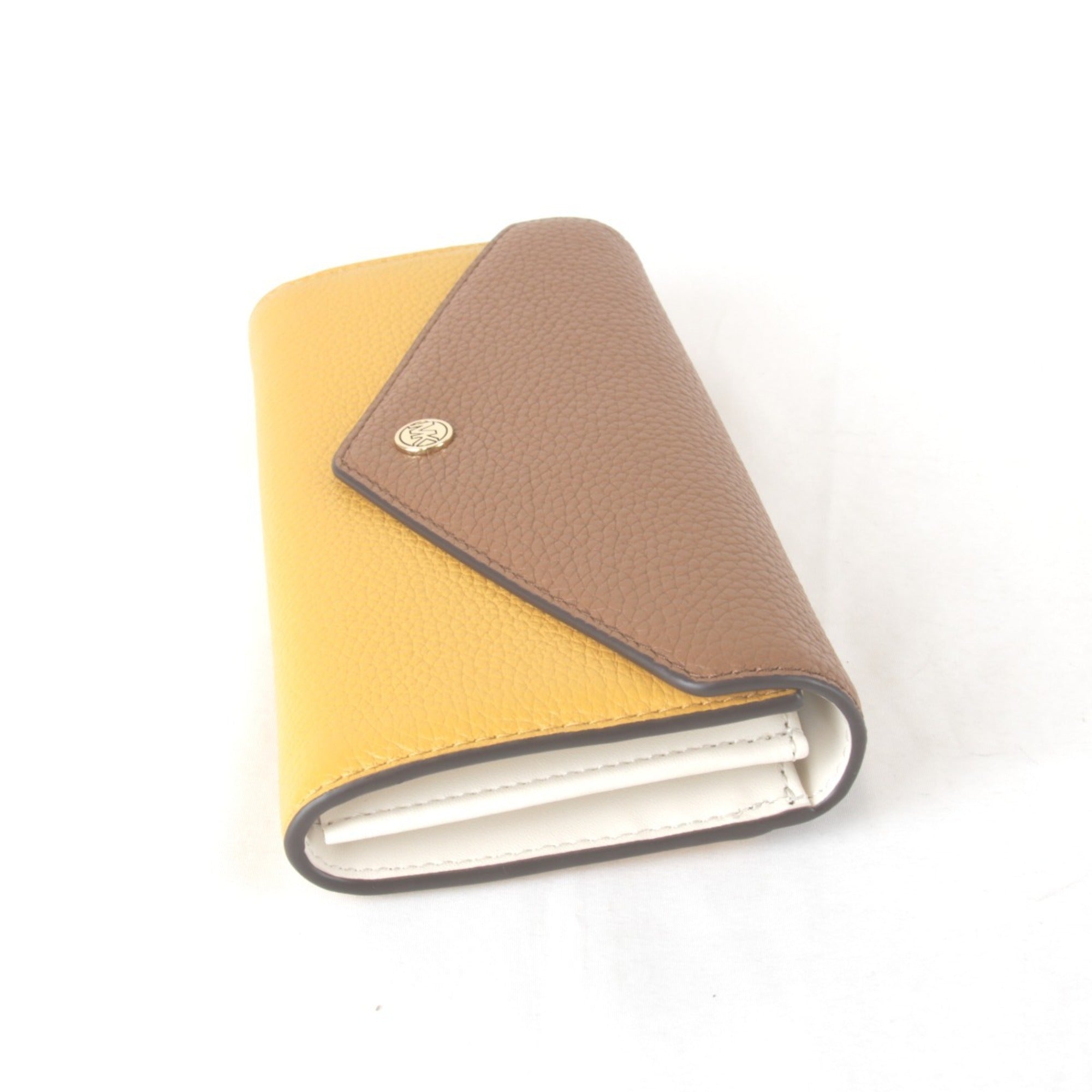 Michael Kors Jet Set Travel Yellow Leather Long Wallet (Bi-Fold) (Pre-Owned)