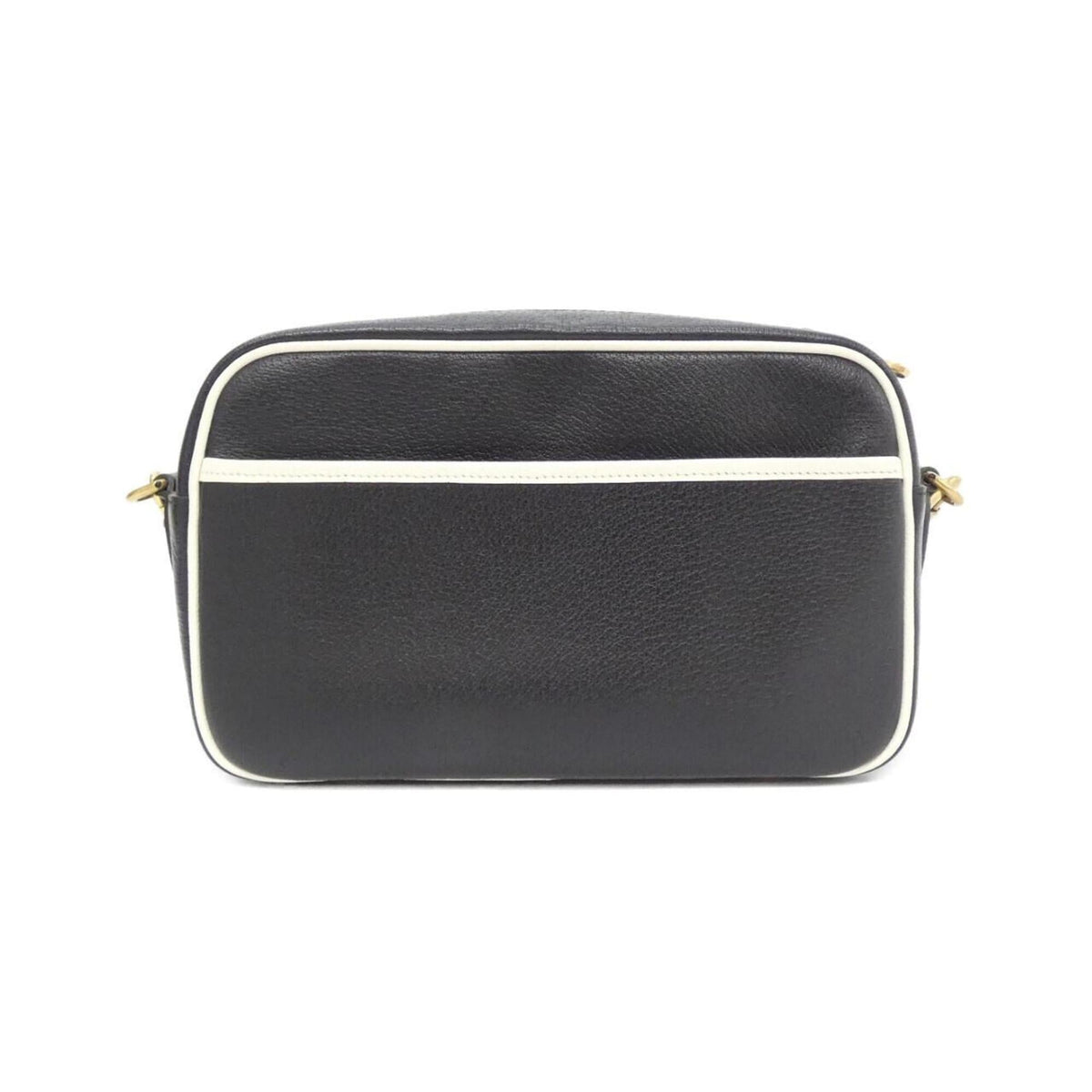 Gucci Black White Leather Shoulder Bag (Pre-Owned)