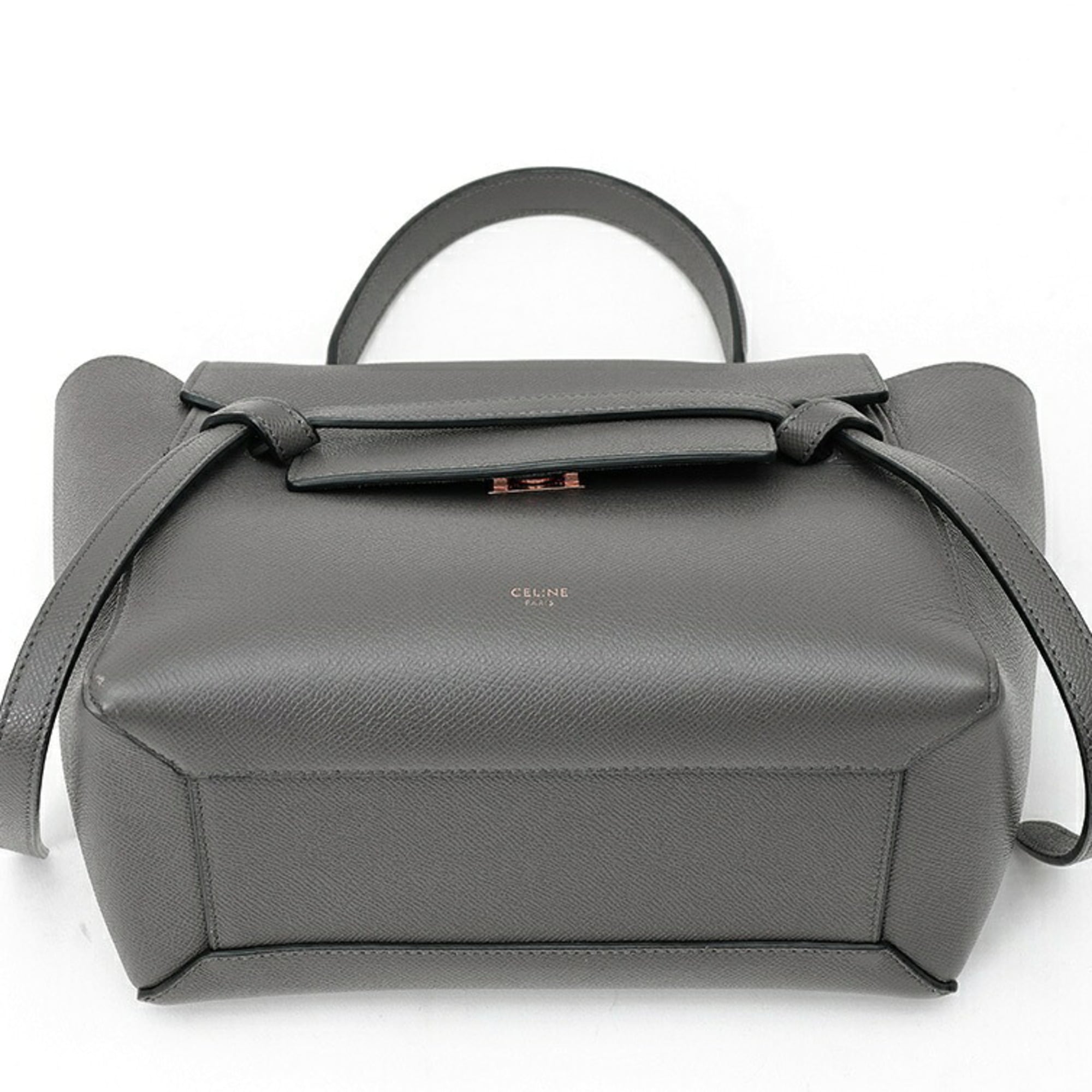 Celine Gray Leather Shoulder Bag (Pre-Owned)