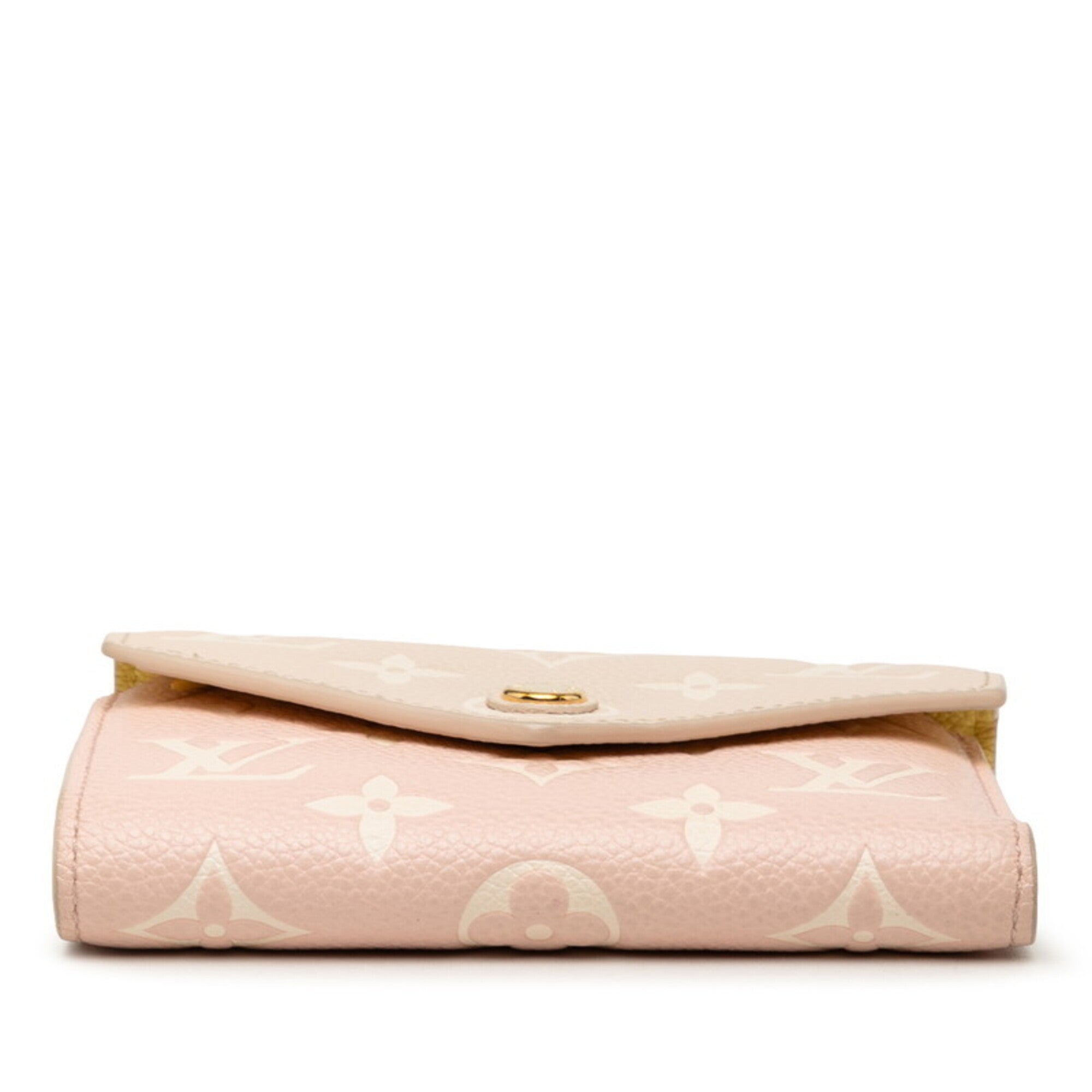 Louis Vuitton Monogram Empreinte Beige Rose Yellow Leather Wallet (Bi-Fold) (Pre-Owned)