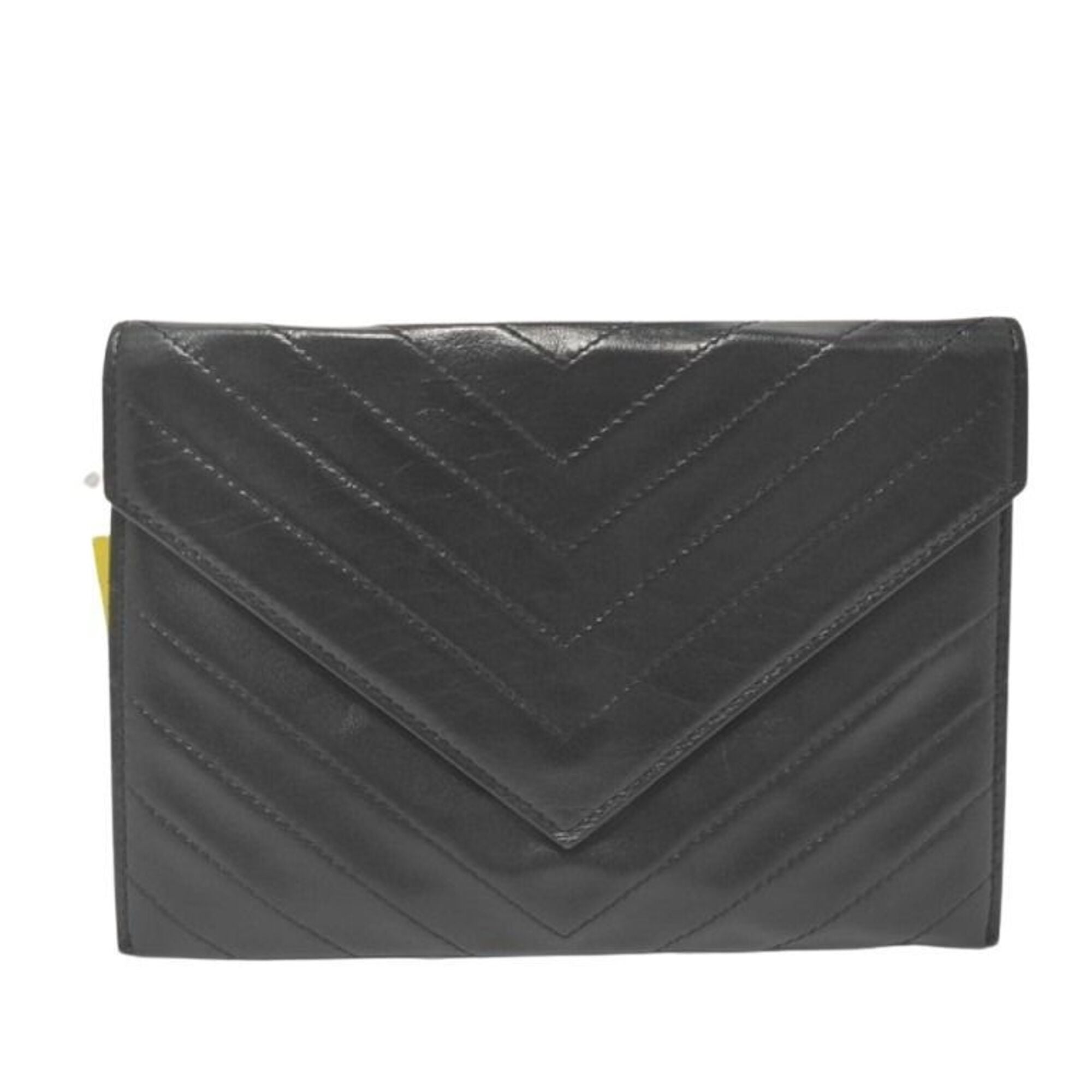 Yves Saint Laurent Black Leather Clutch Bag (Pre-Owned)
