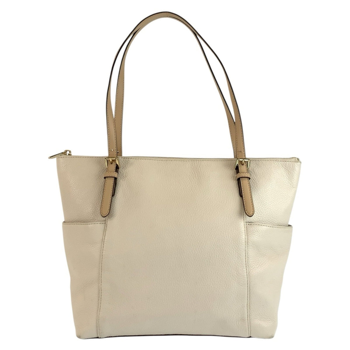Michael Kors Beige Leather Shoulder Bag Tote Bag (Pre-Owned)