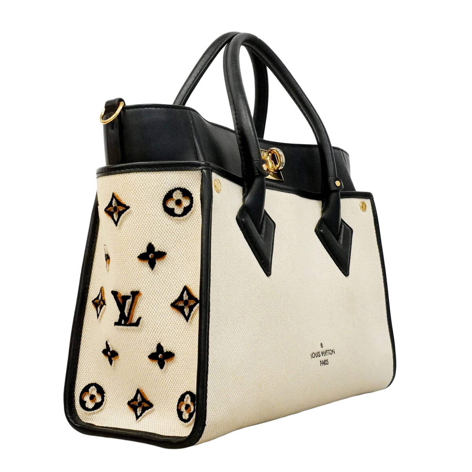 Louis Vuitton Black Off-White Handbag (Pre-Owned)
