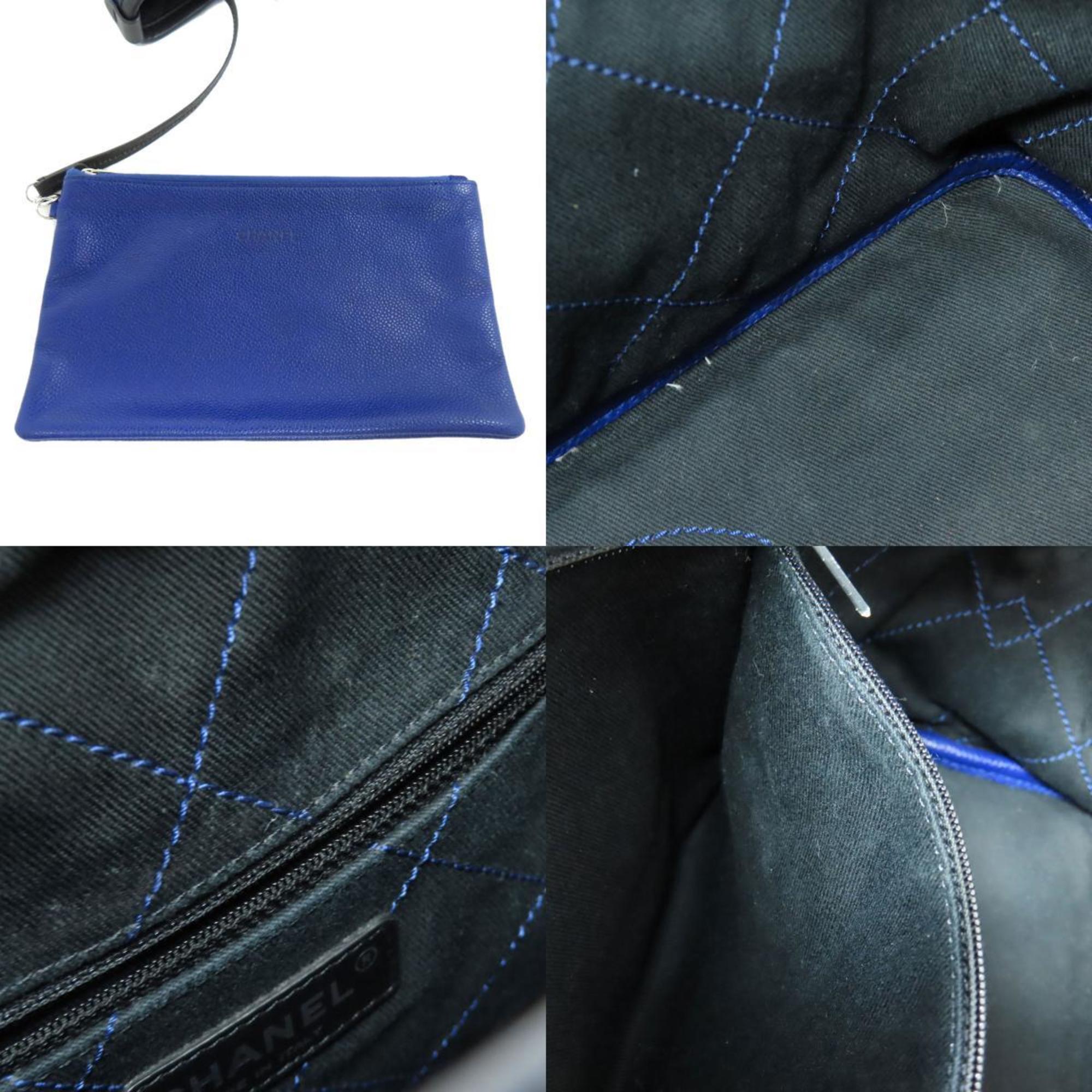 Chanel Blue Caviar Leather Tote Bag (Pre-Owned)