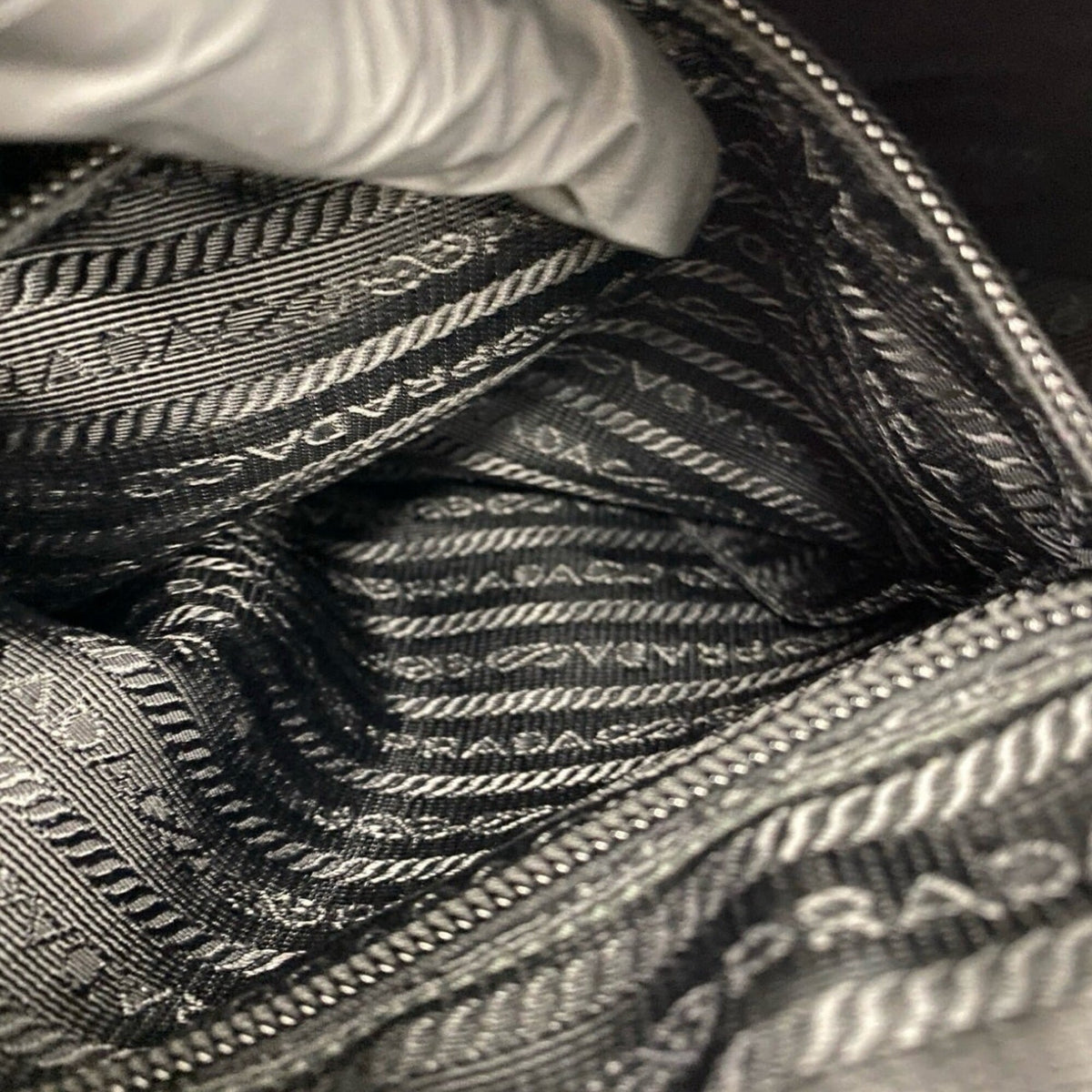 Prada Black Nylon Leather Handbag (Pre-Owned)