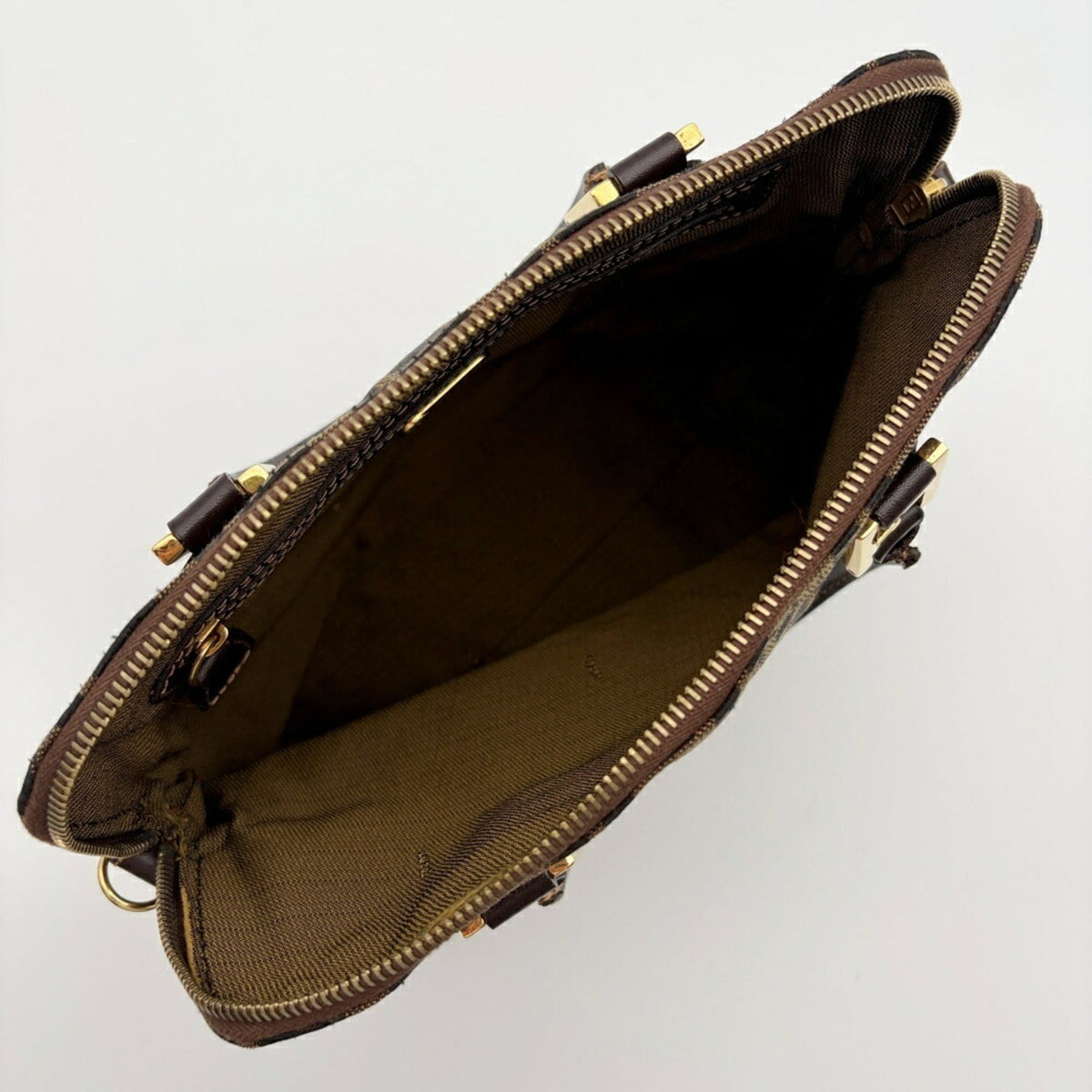 Fendi Brown Canvas Leather Shoulder Bag (Pre-Owned)