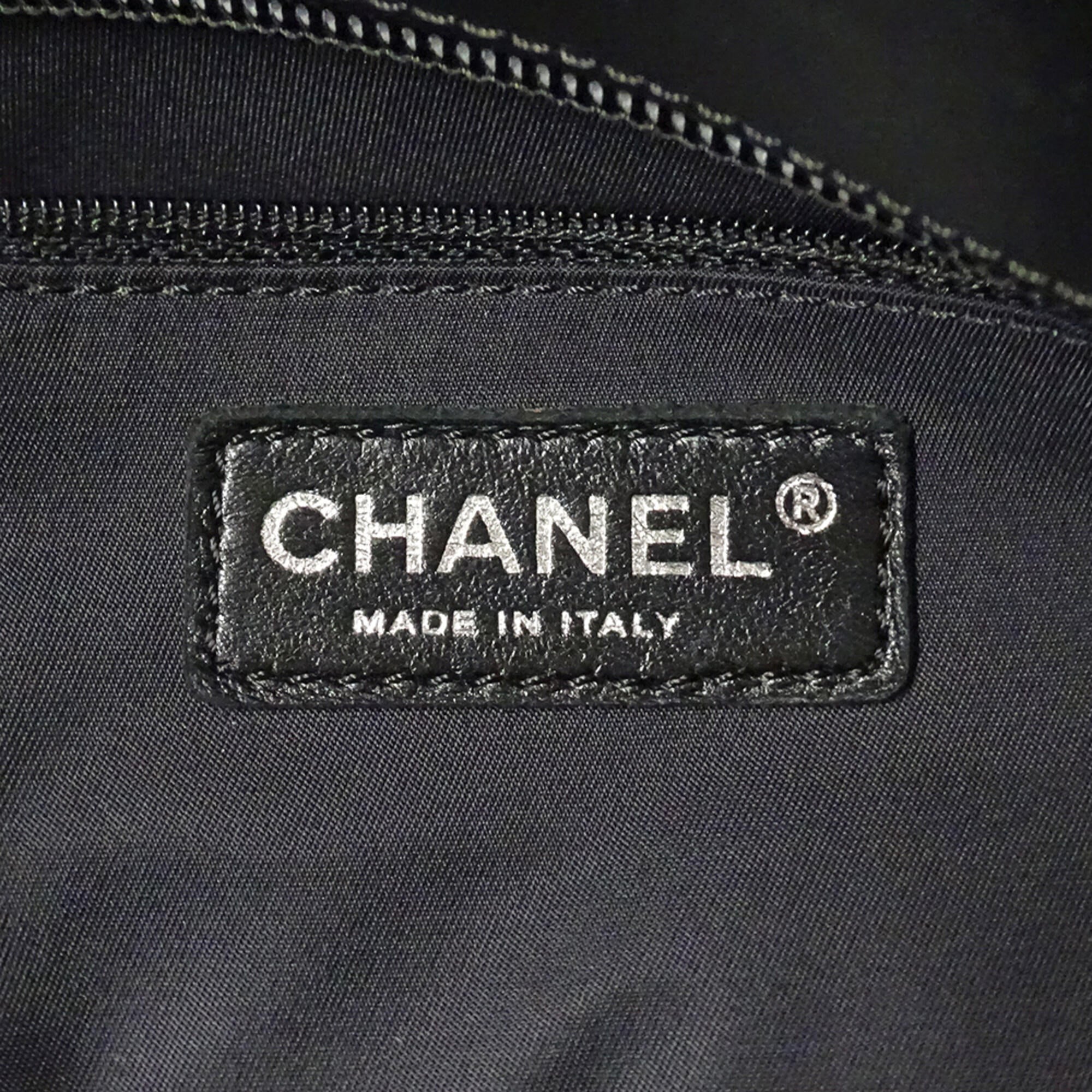 Chanel Black Coated Canvas Handbag Tote Bag (Pre-Owned)
