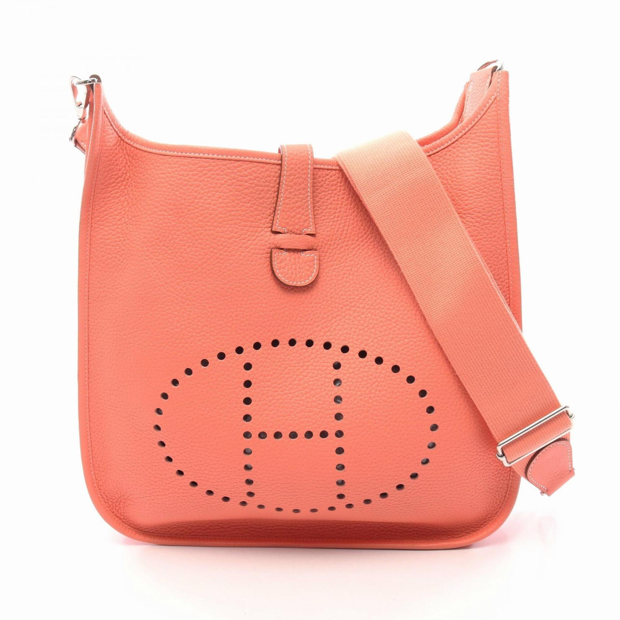 Hermes Crevette Pink Taurillon Clemence Leather Handbag Shoulder Bag (Pre-Owned)