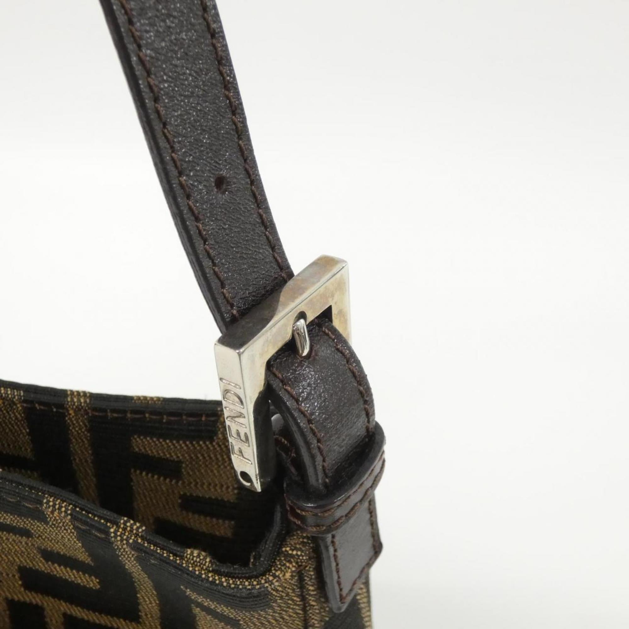 Fendi Brown Canvas Shoulder Bag (Pre-Owned)