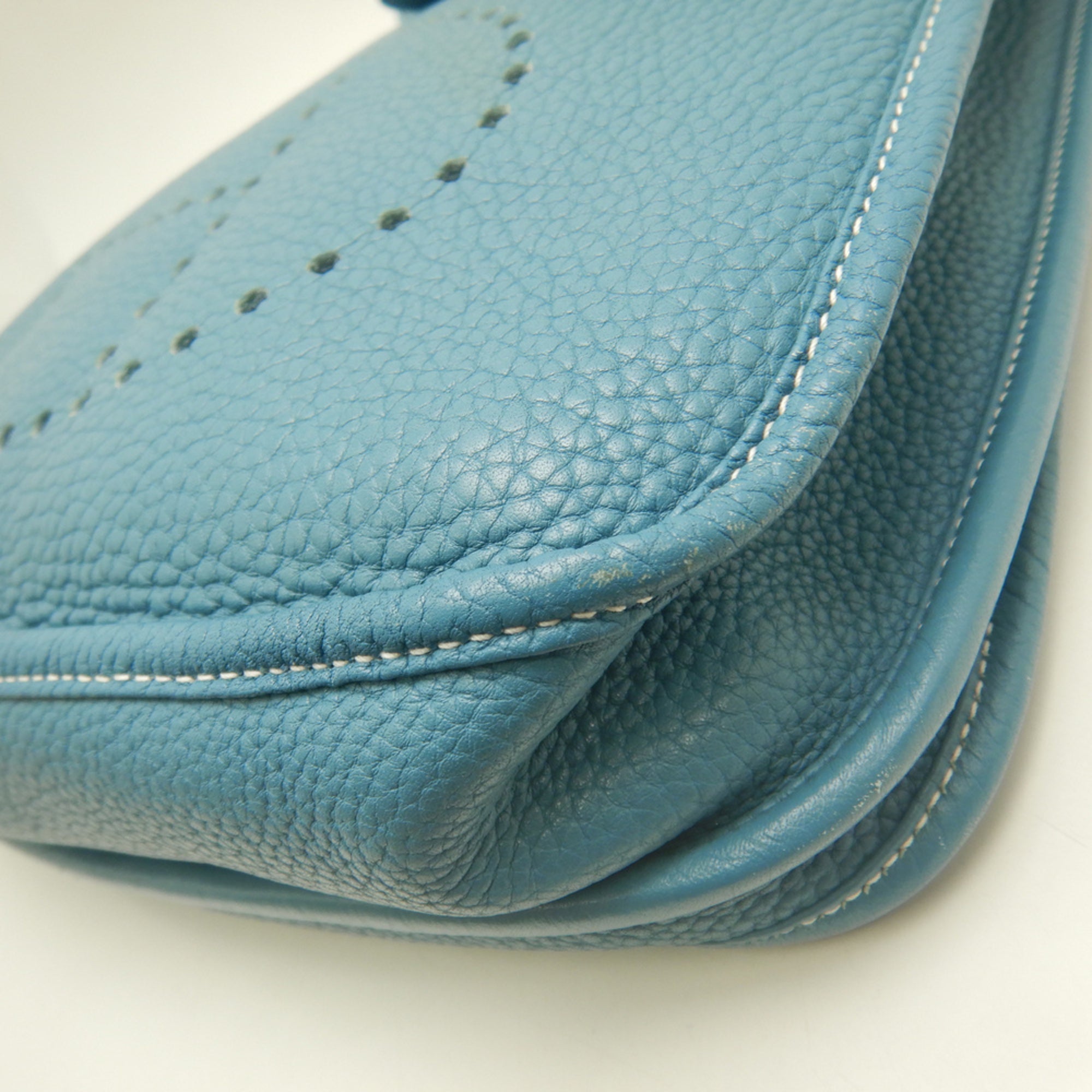 Hermes Evelyne Blue Jean Taurillon Clemence Leather Shoulder Bag (Pre-Owned)