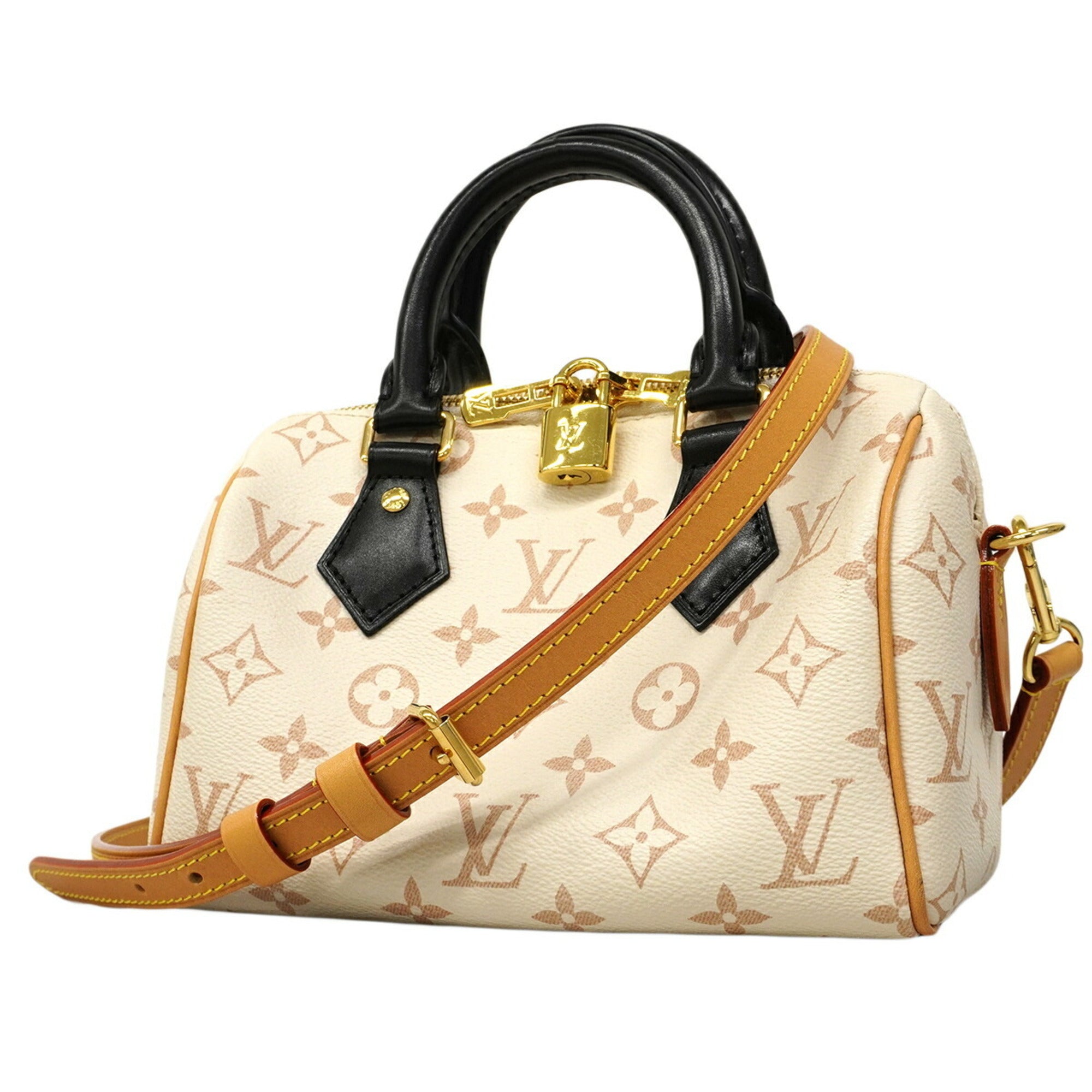 Louis Vuitton Beige Black Handbag (Pre-Owned)