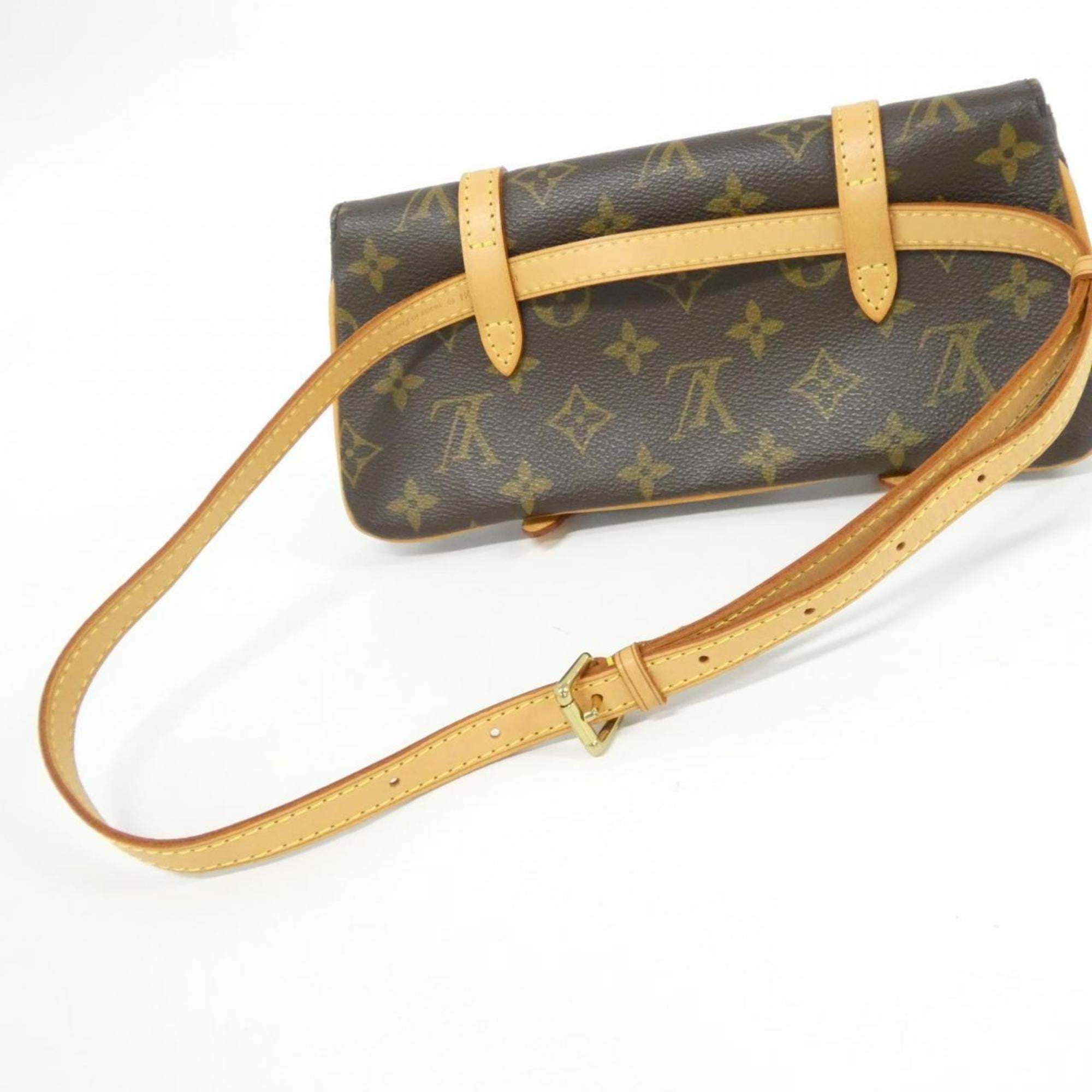 Louis Vuitton Monogram Marron Coated Canvas Fanny Pack Pochette (Pre-Owned)