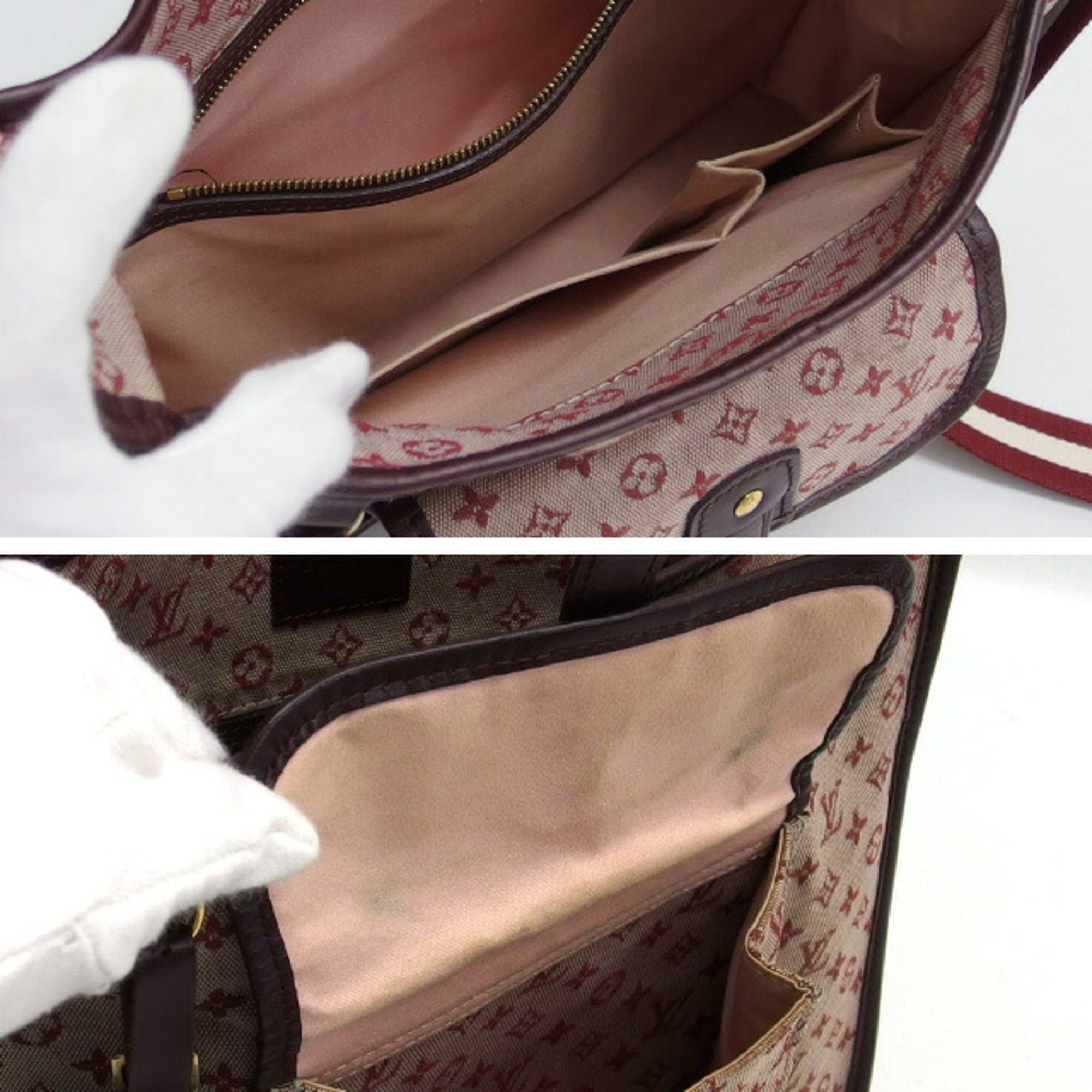Louis Vuitton Monogram Mini Lin Bordeaux Cerise Red Color Canvas Shoulder Bag (Pre-Owned)