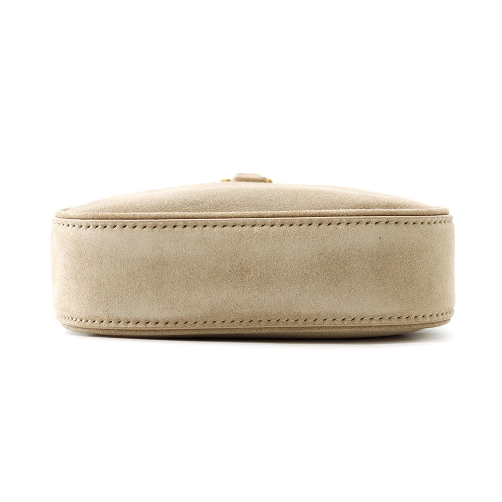 Yves Saint Laurent Beige Suede Handbag Shoulder Bag (Pre-Owned)