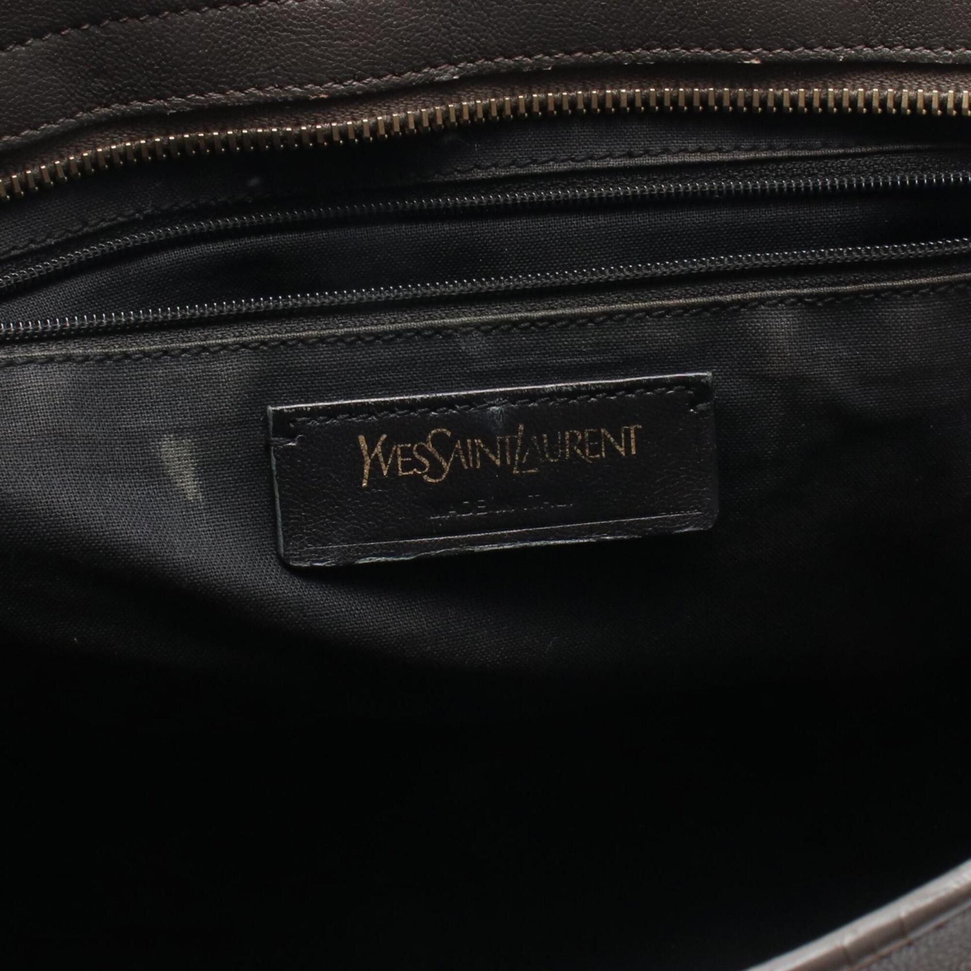 Yves Saint Laurent Gray Leather Handbag (Pre-Owned)
