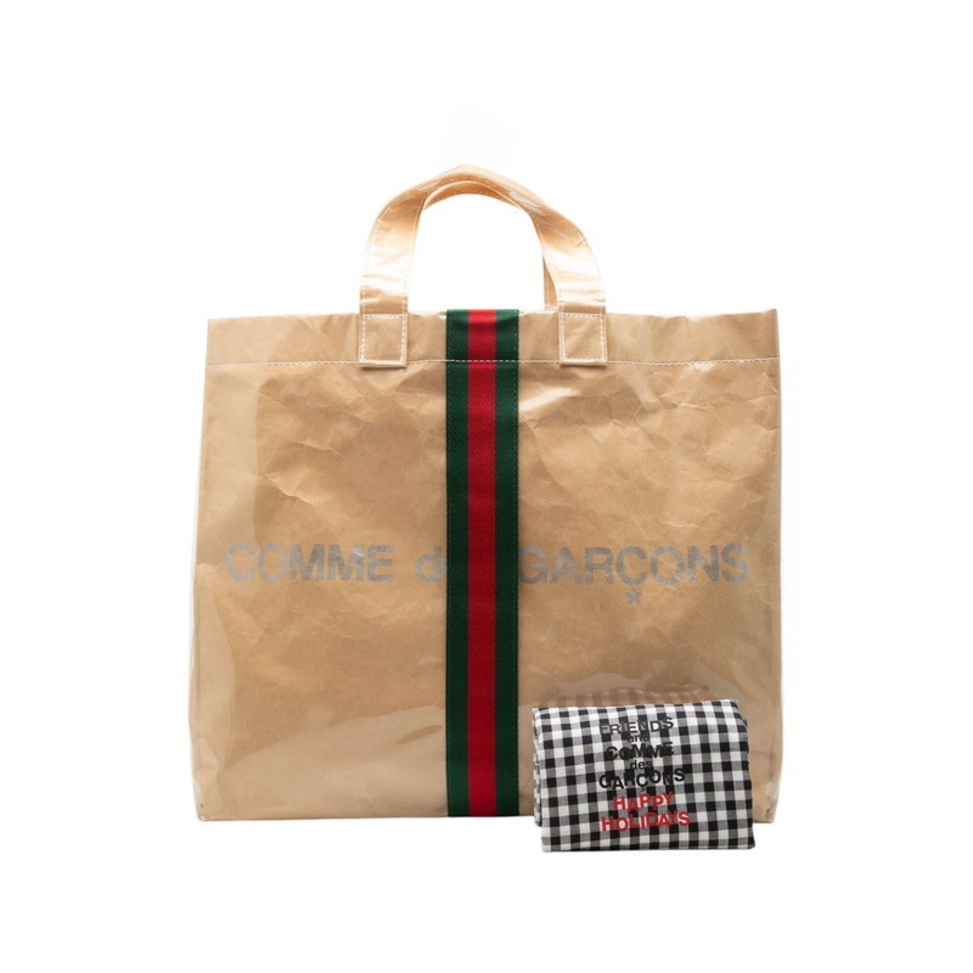 Gucci Beige Green Red Color Elastane Nylon Tote Bag (Pre-Owned)