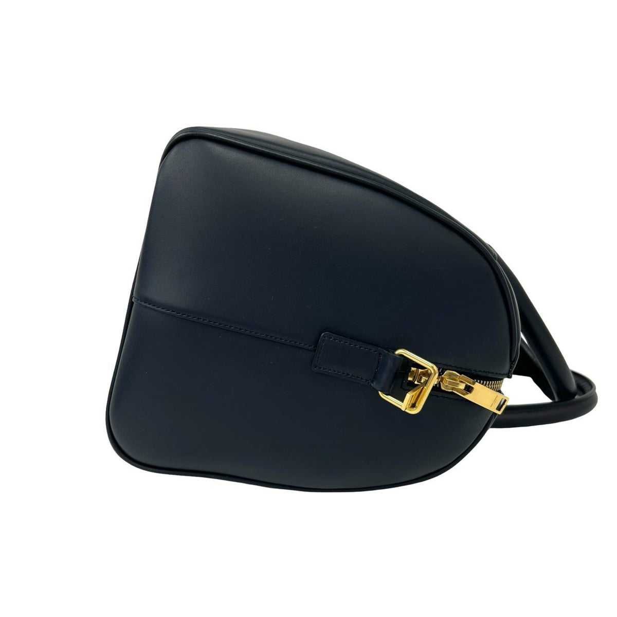 Saint Laurent Navy Leather Boston Bag Handbag Shoulder Bag (Pre-Owned)