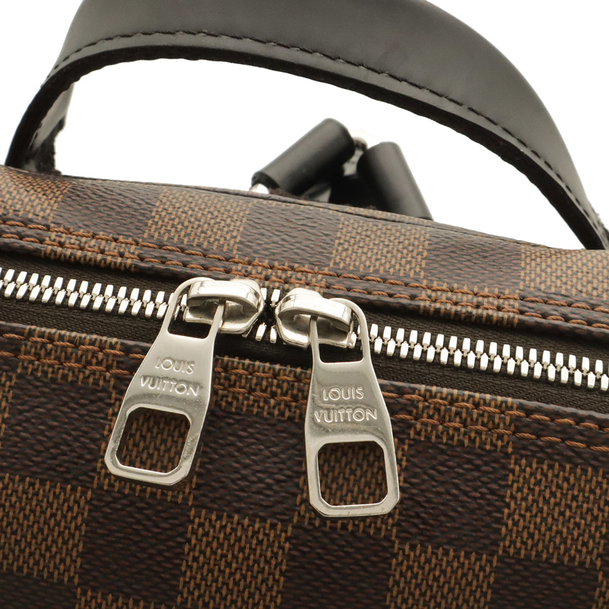 Louis Vuitton Black Brown Damier Canvas White Pvc Backpack Shoulder Bag (Pre-Owned)