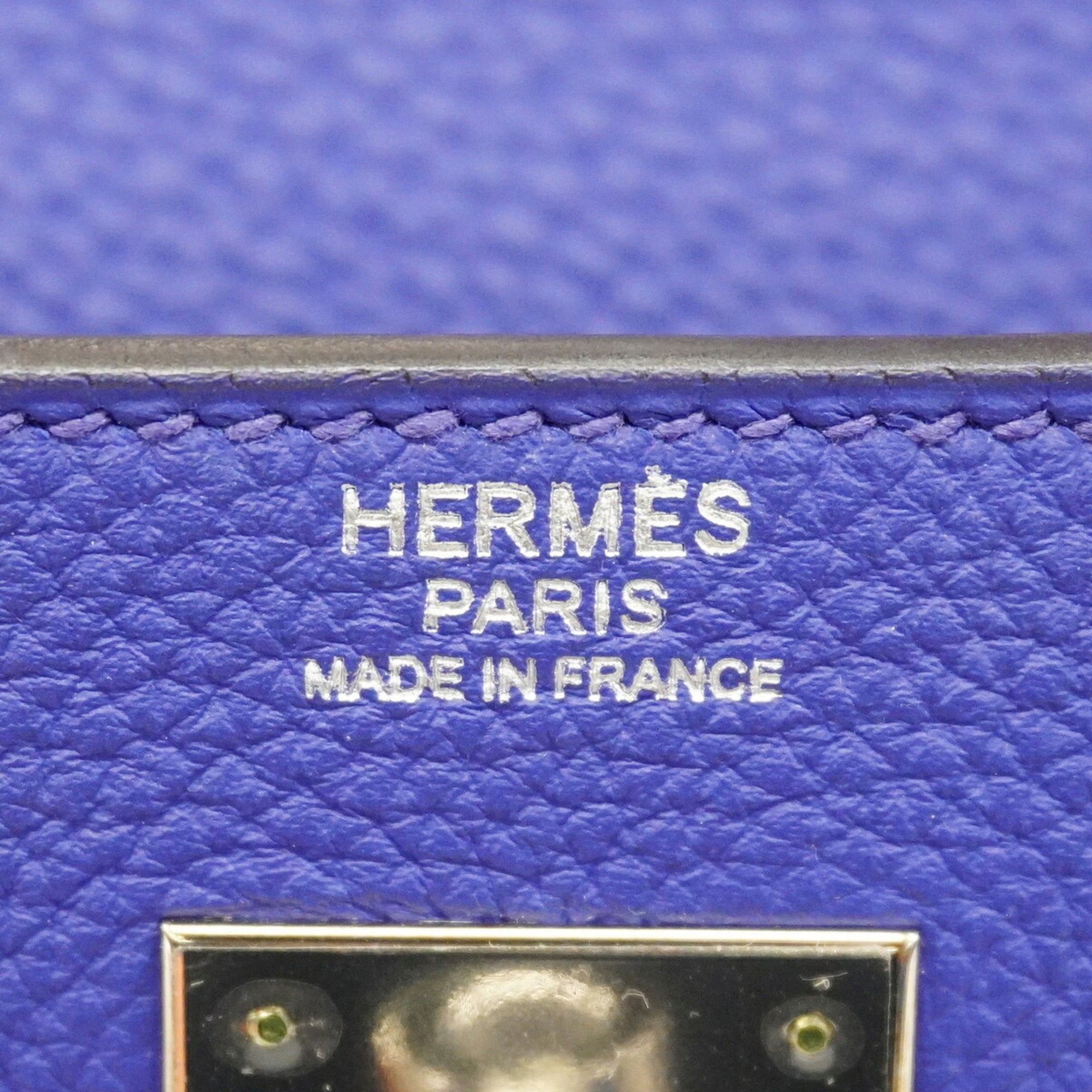 Hermes Blue Electric Togo Leather Handbag (Pre-Owned)